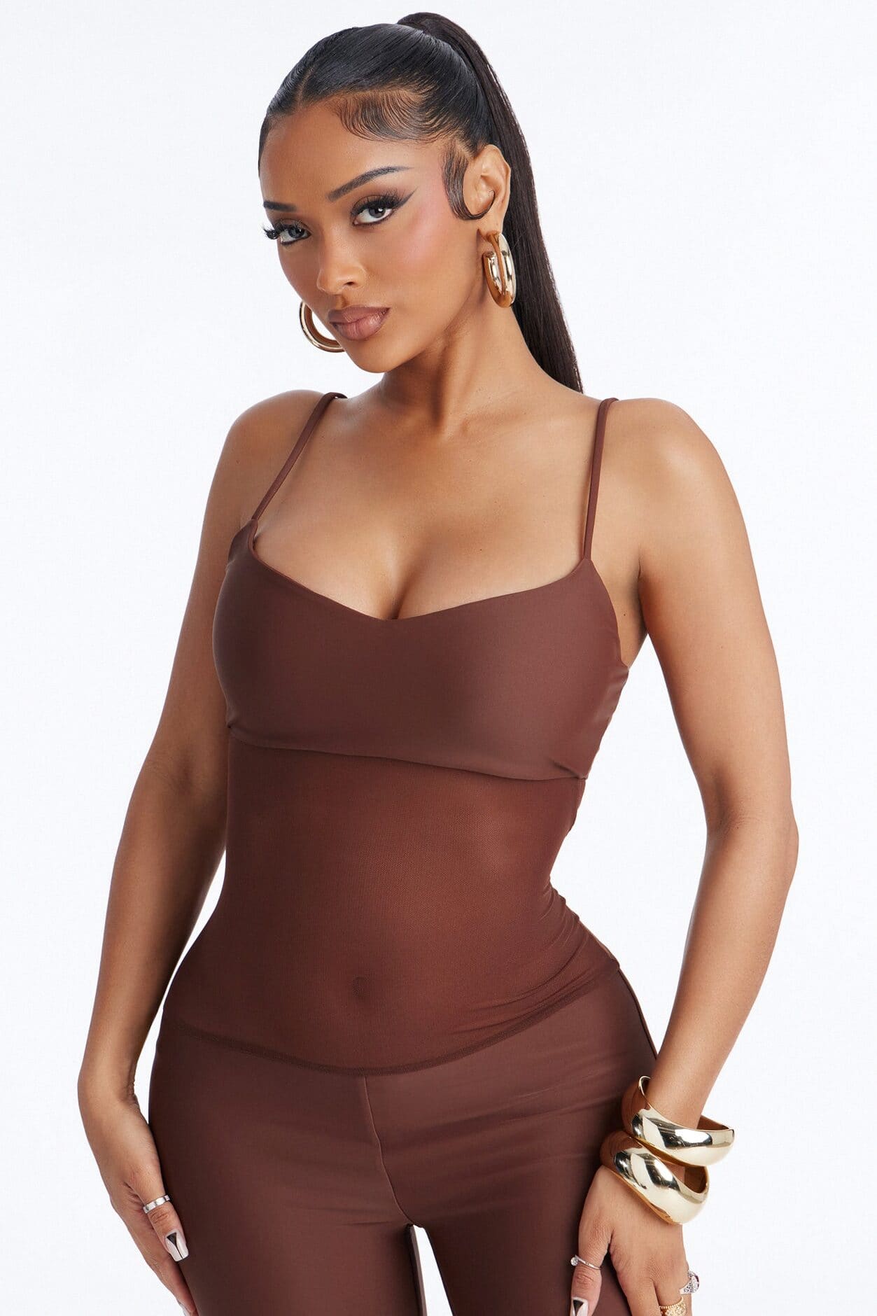Roxy Form Double Lined Mesh Capri Jumpsuit - Chocolate alternate