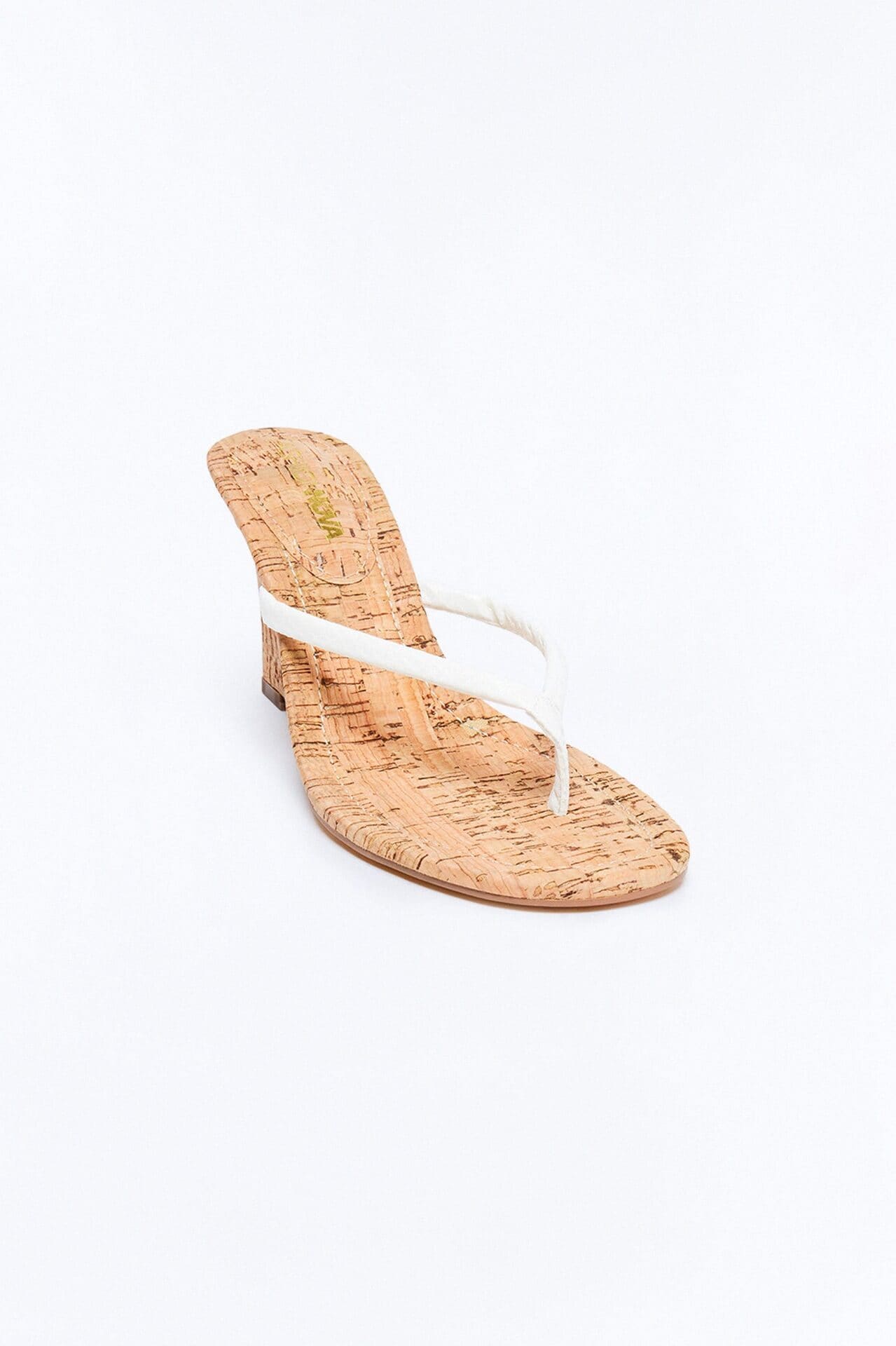 Fluke Cork Thong Wedges - White alternate