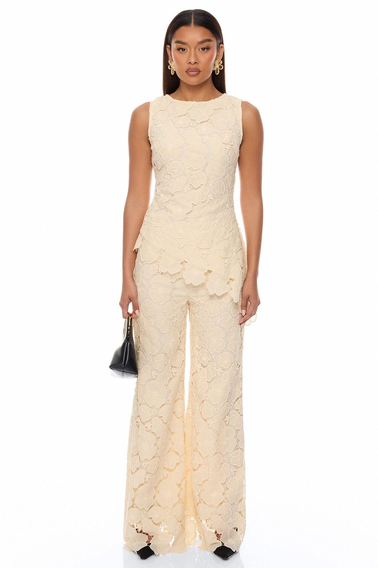 Winnie Embroidered Pant Set - Cream alternate