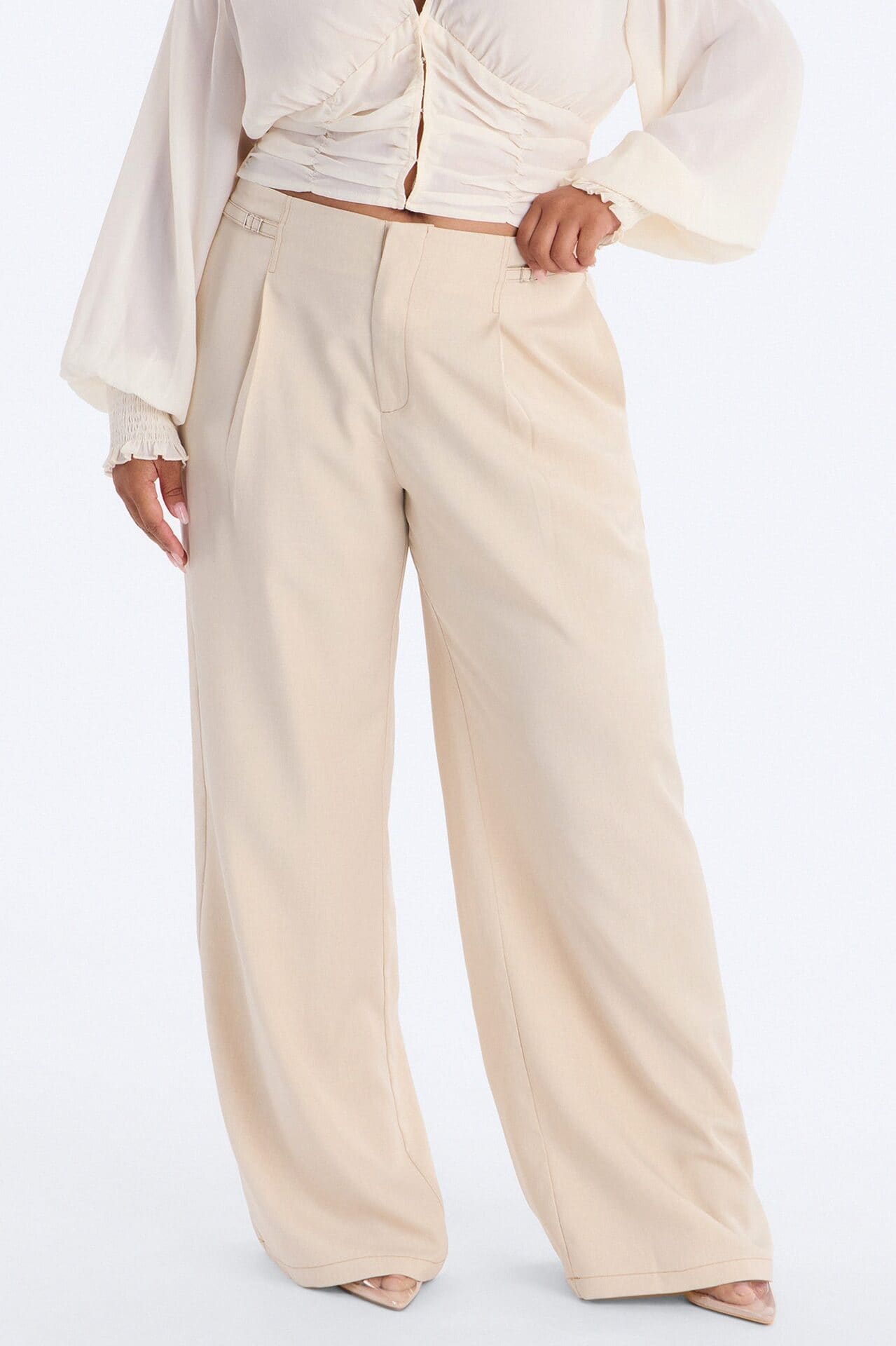Angela High Rise Trouser Pant 33″ - Stone alternate