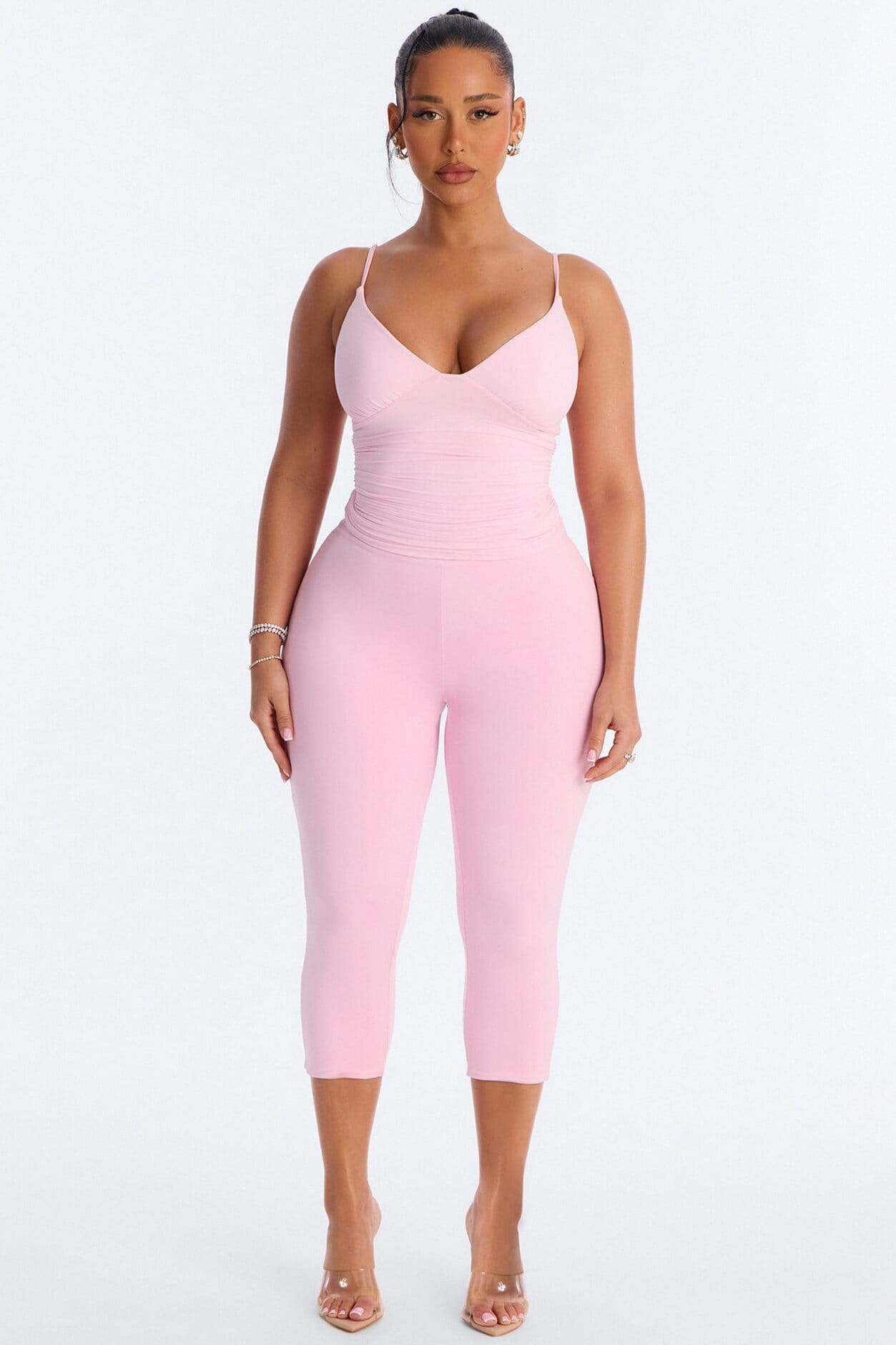 Second Skin Bra Pad V Neck Cami - Light Pink alternate