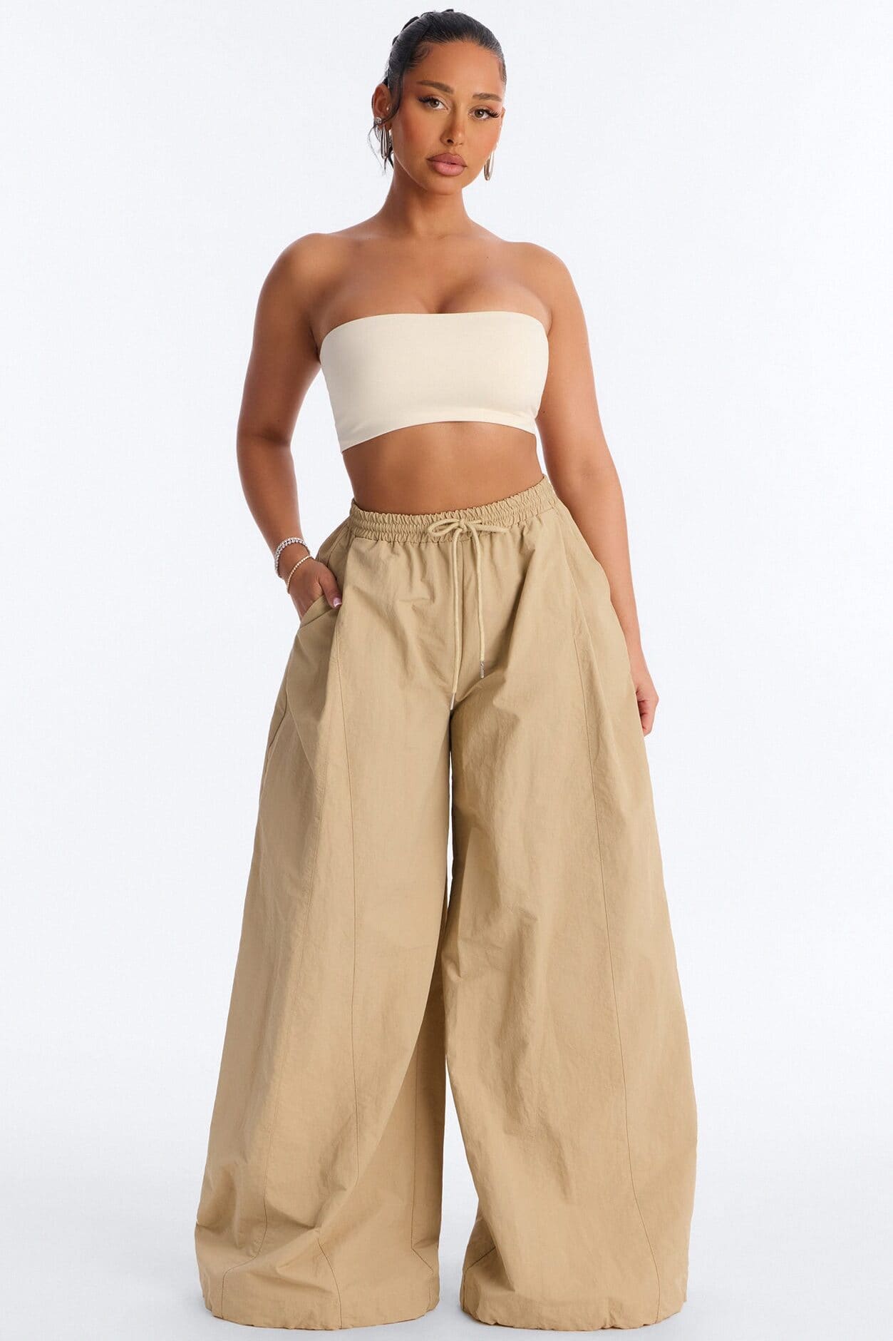Contour Double Lined Strapless Bandeau Top - Bone alternate