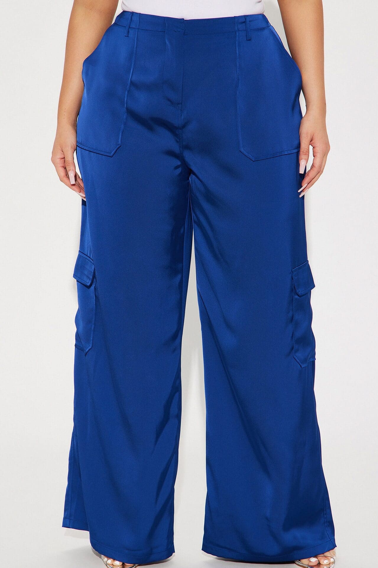 Pretty Girl Satin Cargo Pant - Navy alternate