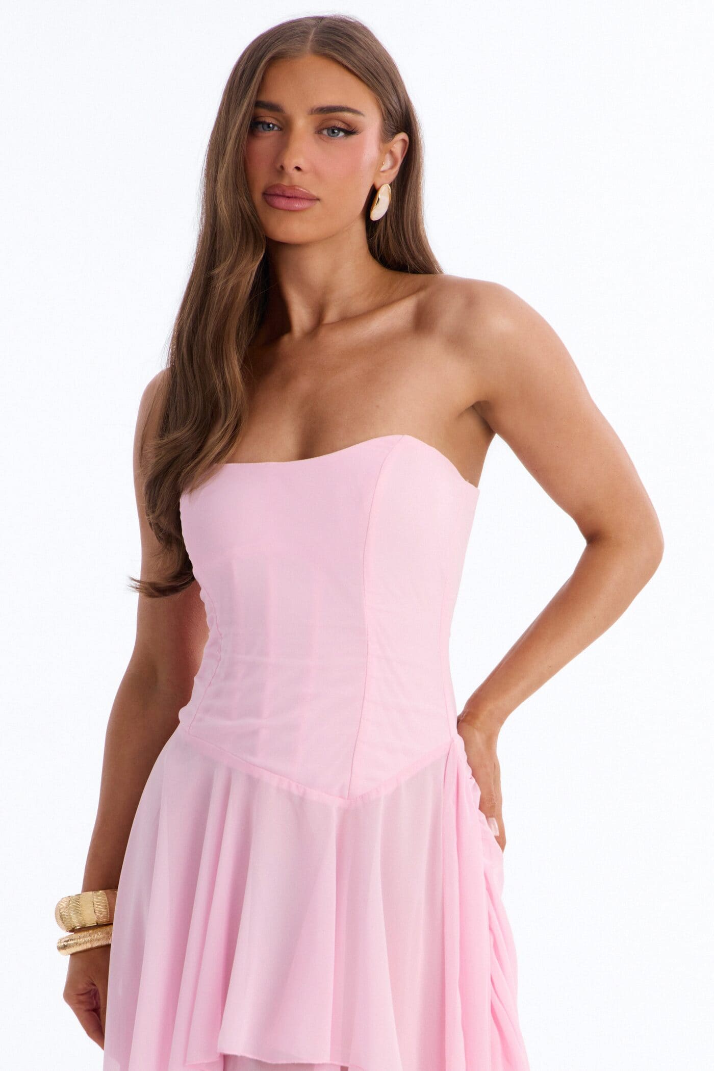 Effortless Charm Chiffon Gown - Light Pink alternate