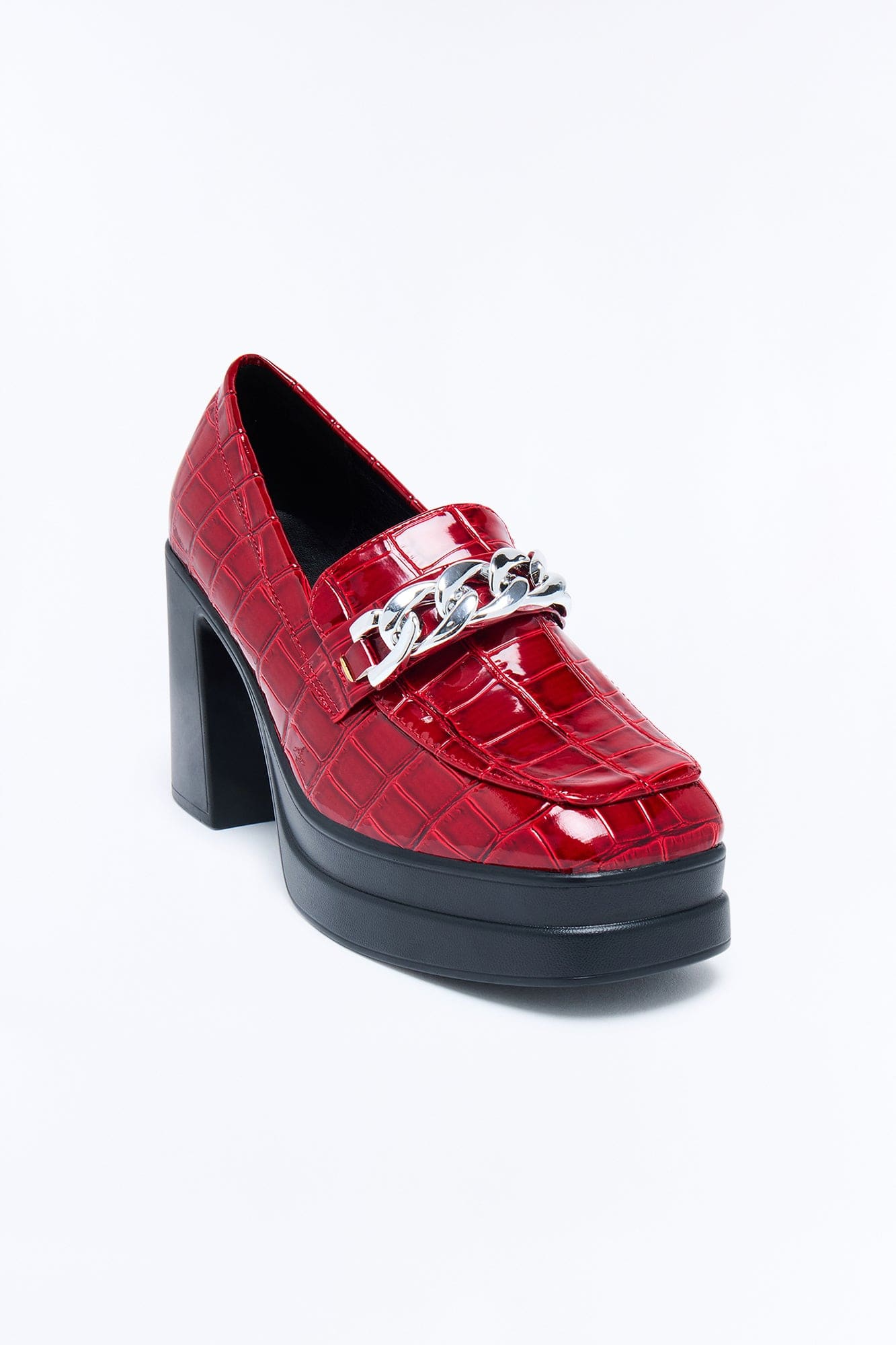 Cecile Platform Loafer Pumps - Burgundy alternate