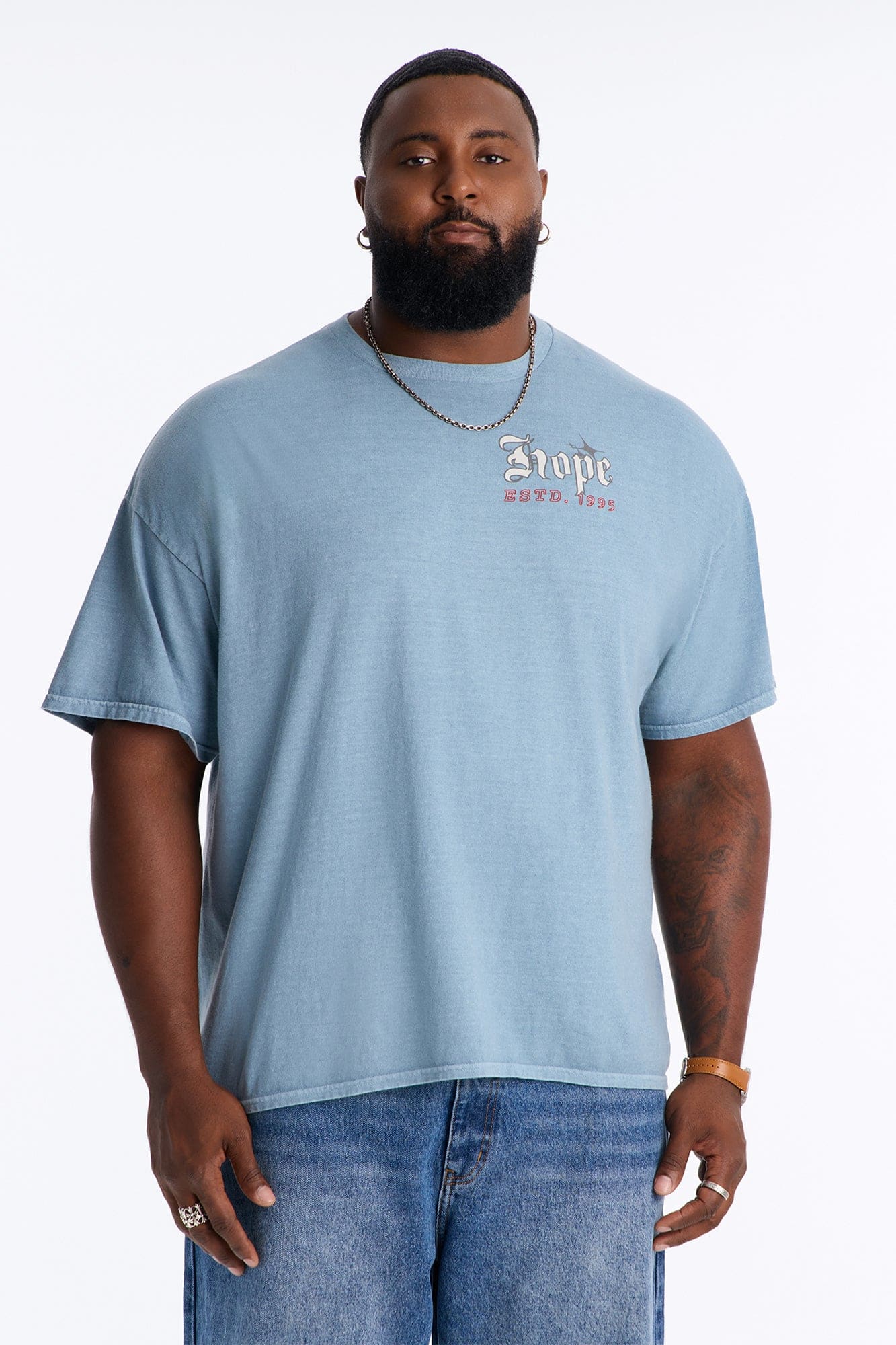 Hope Established Vintage Oversized Short Sleeve Tee - Indigo