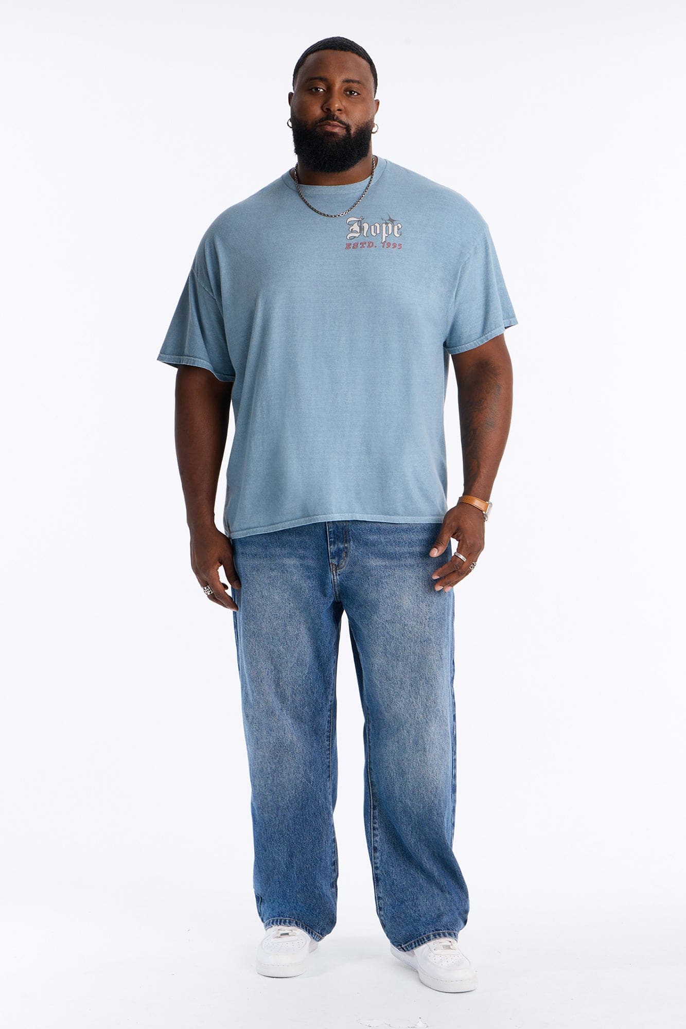 Hope Established Vintage Oversized Short Sleeve Tee - Indigo alternate