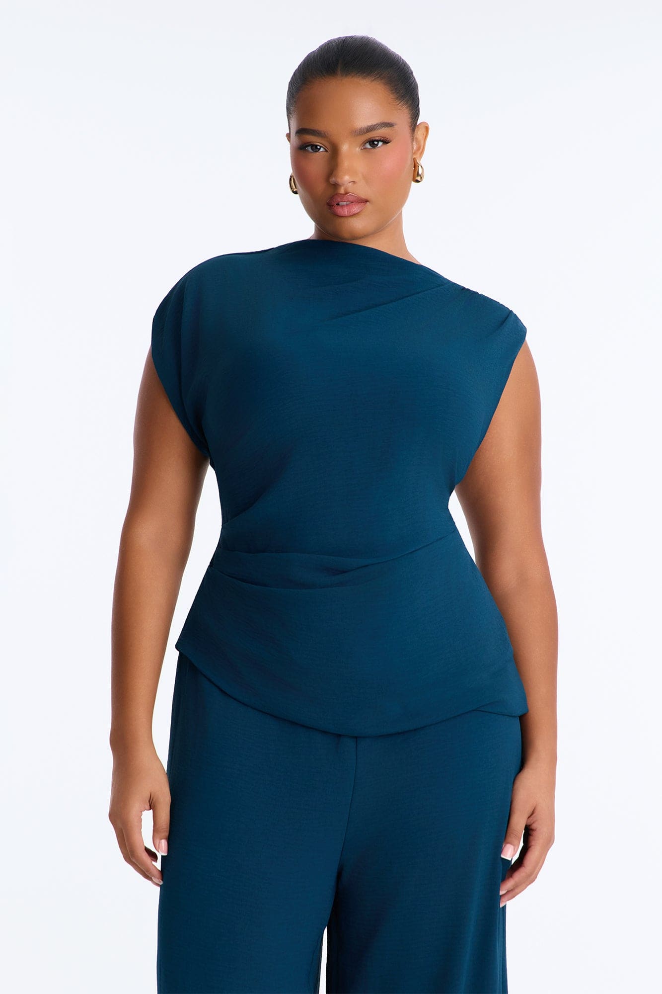 Best Influence High Neck Jumpsuit - Navy alternate