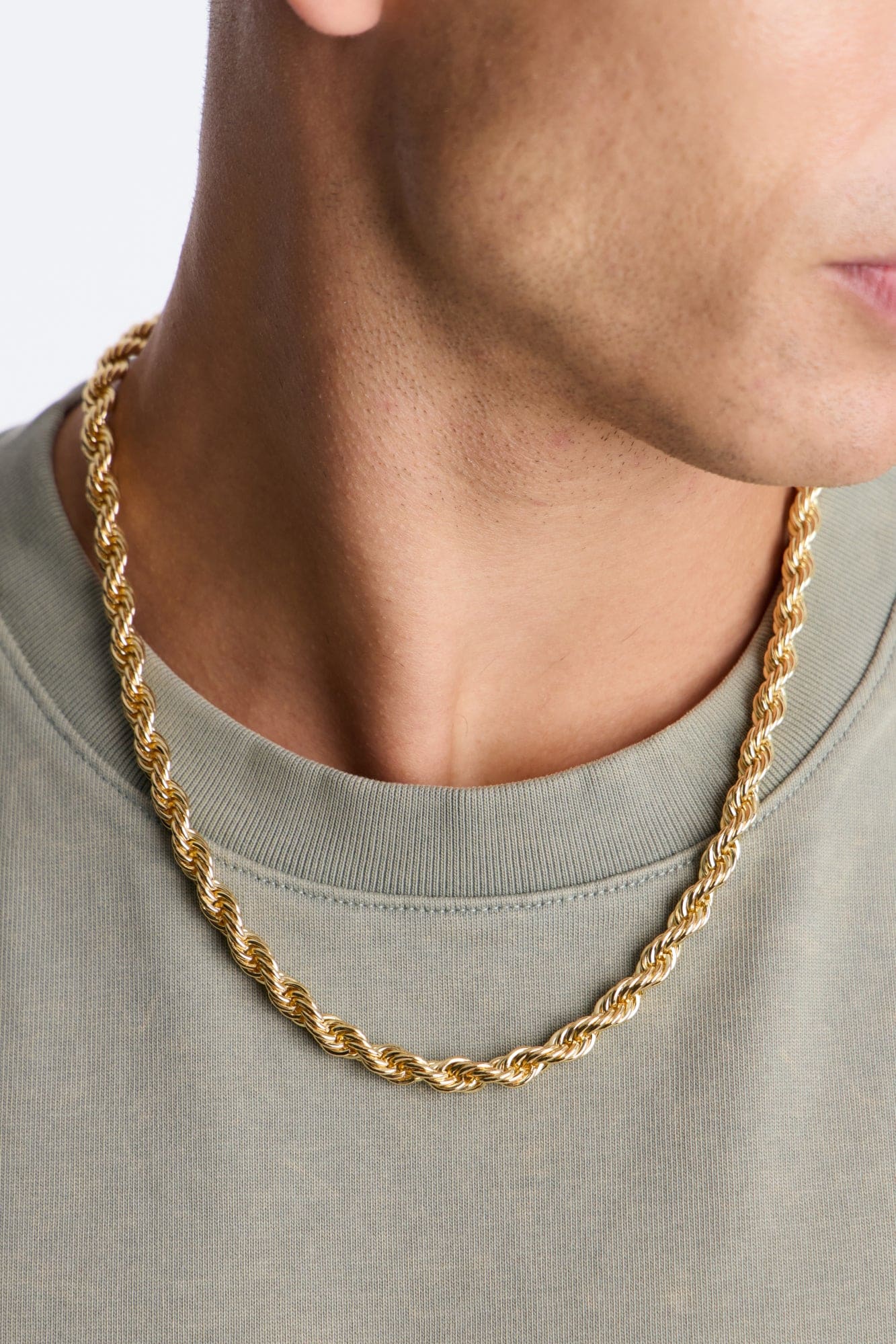 22″ Rope Chain 7 MM Necklace - Gold alternate