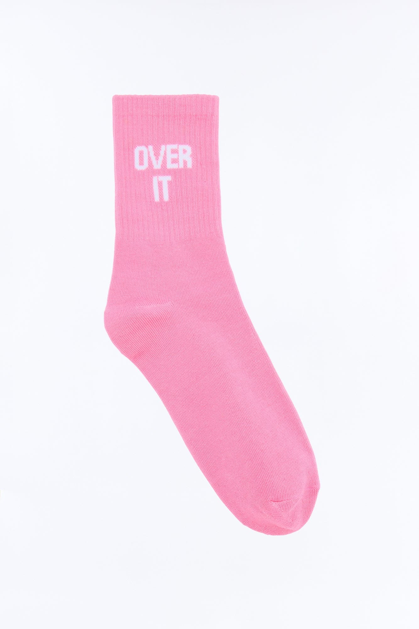 So Over It Crew Socks - Pink/combo