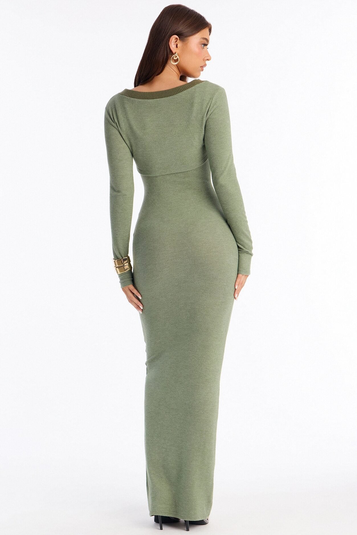 Literally No Maxi Dress Set - Olive image 6