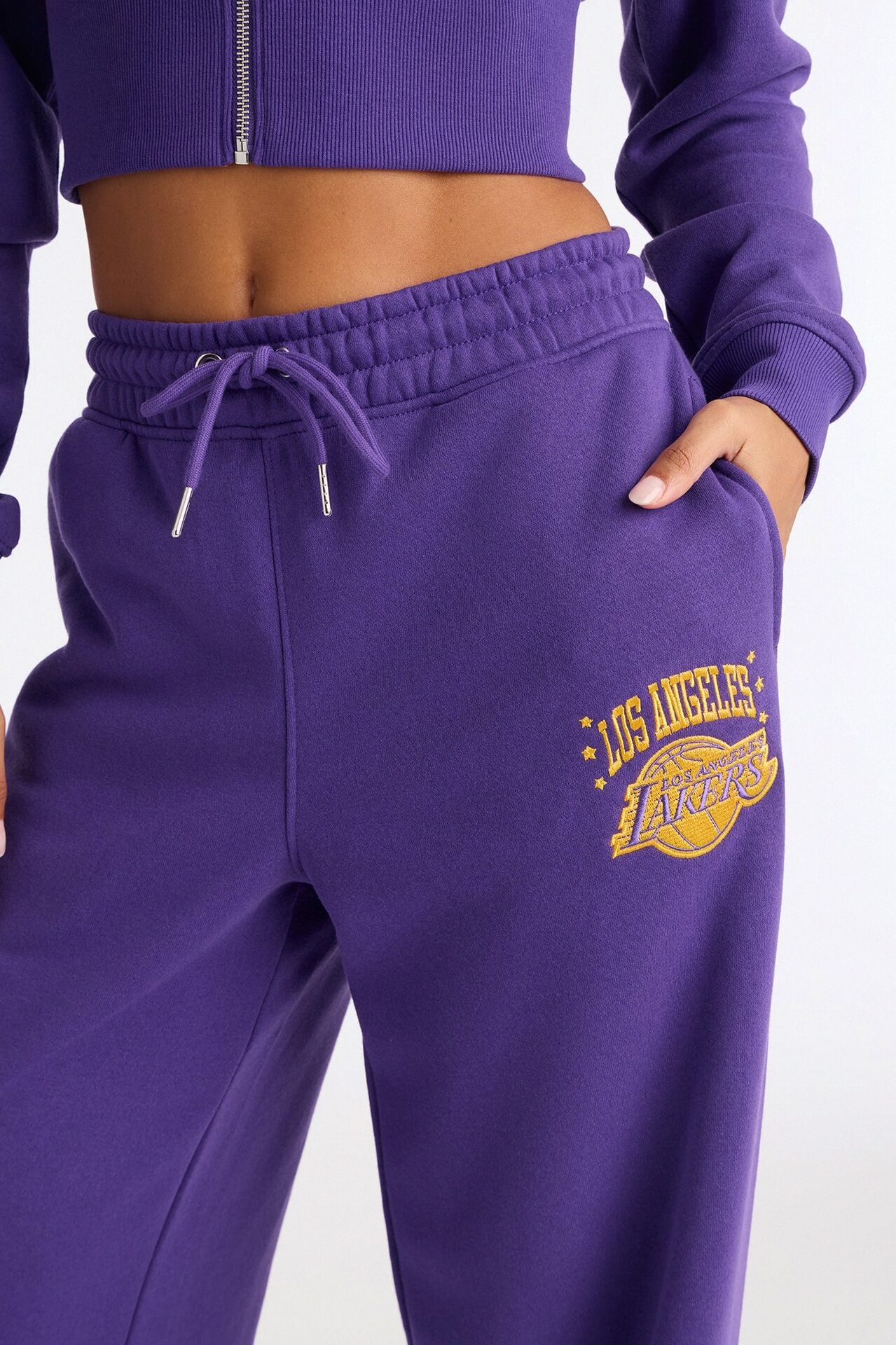 NBA LA Lakers Fleece Wide Leg Pants - Purple image 3