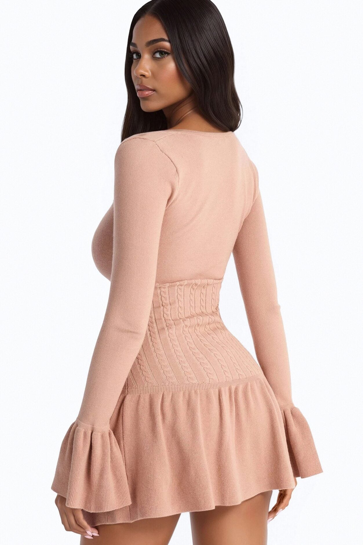 Silvana Rose Sweater Mini Dress - Mocha image 3