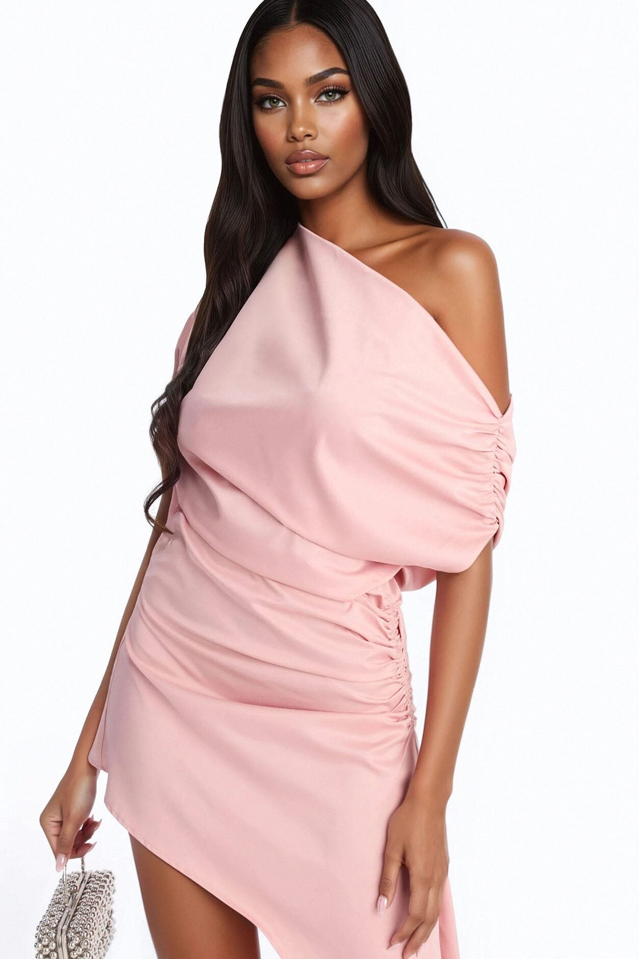 Bynes Satin Midi Dress - Mauve image 2