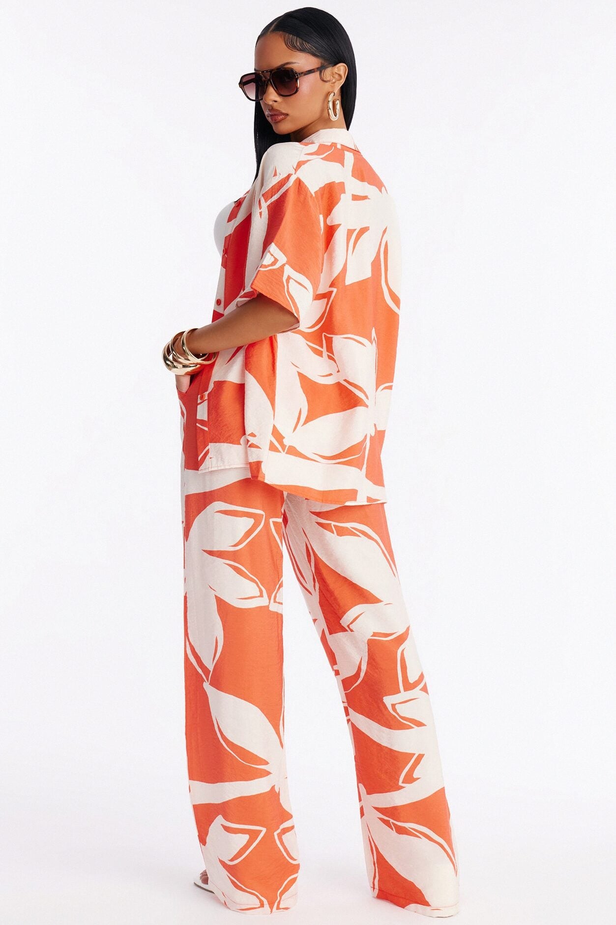 Ready For Vacay Wide Leg Pant Set - Orange image 4