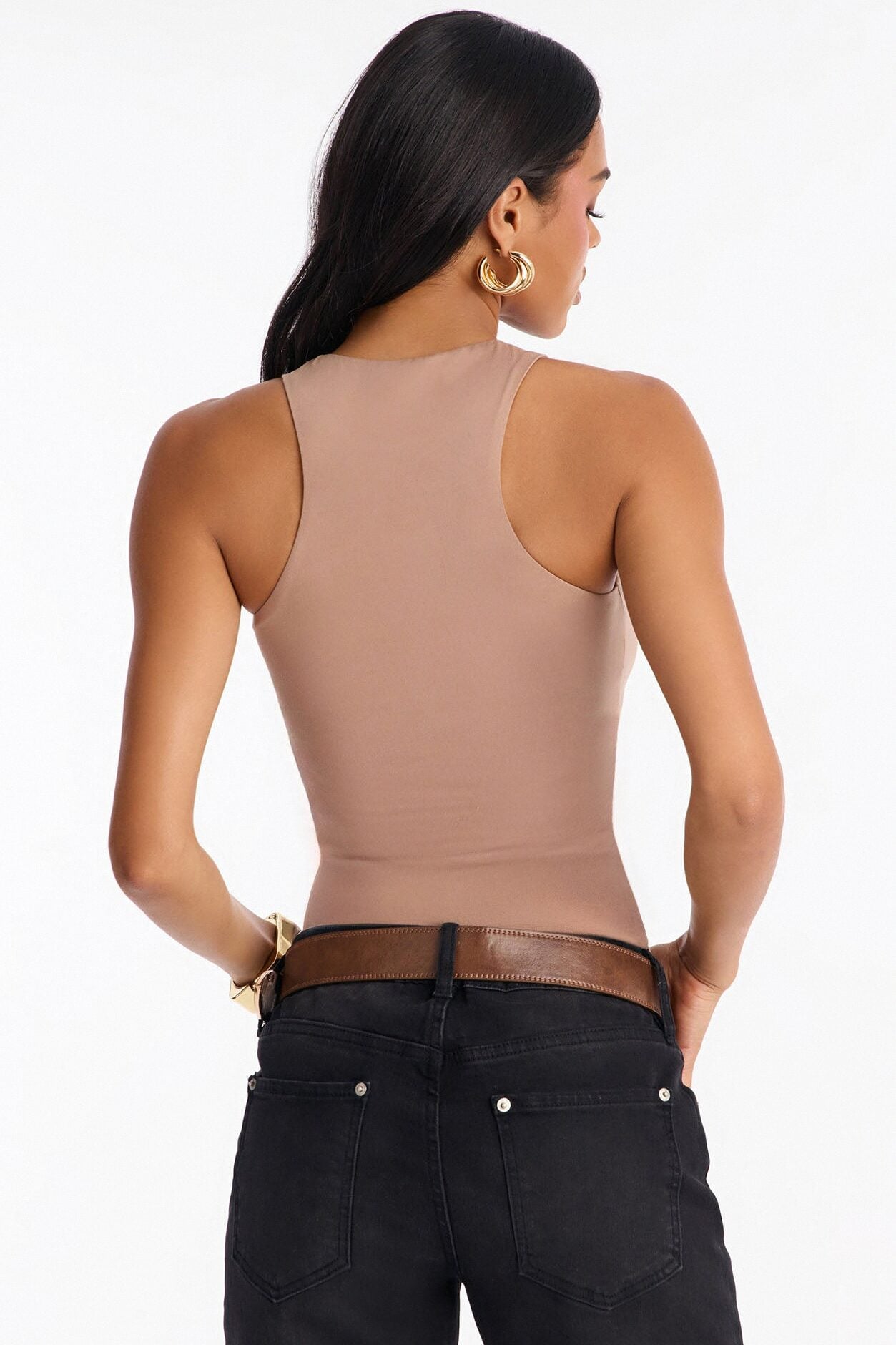 Jamie Double Lined Tank Top - Taupe image 4