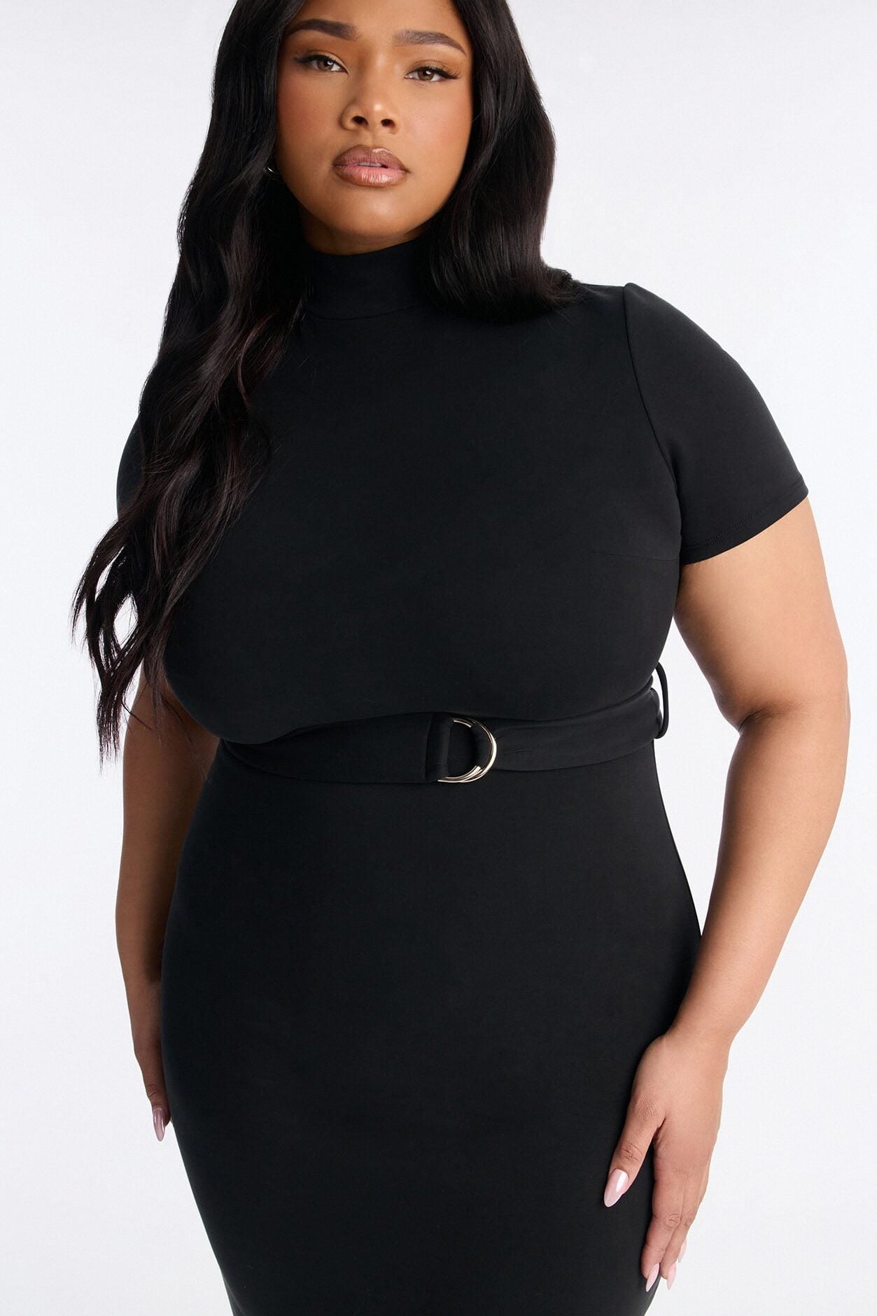 Parker Belted Midi Dress - Black image 6