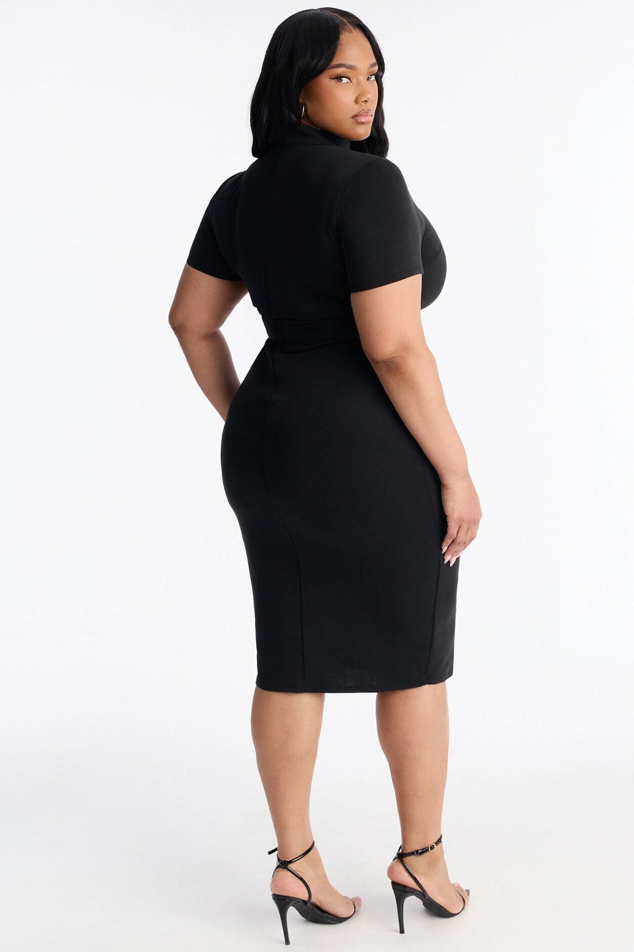 Parker Belted Midi Dress - Black image 7