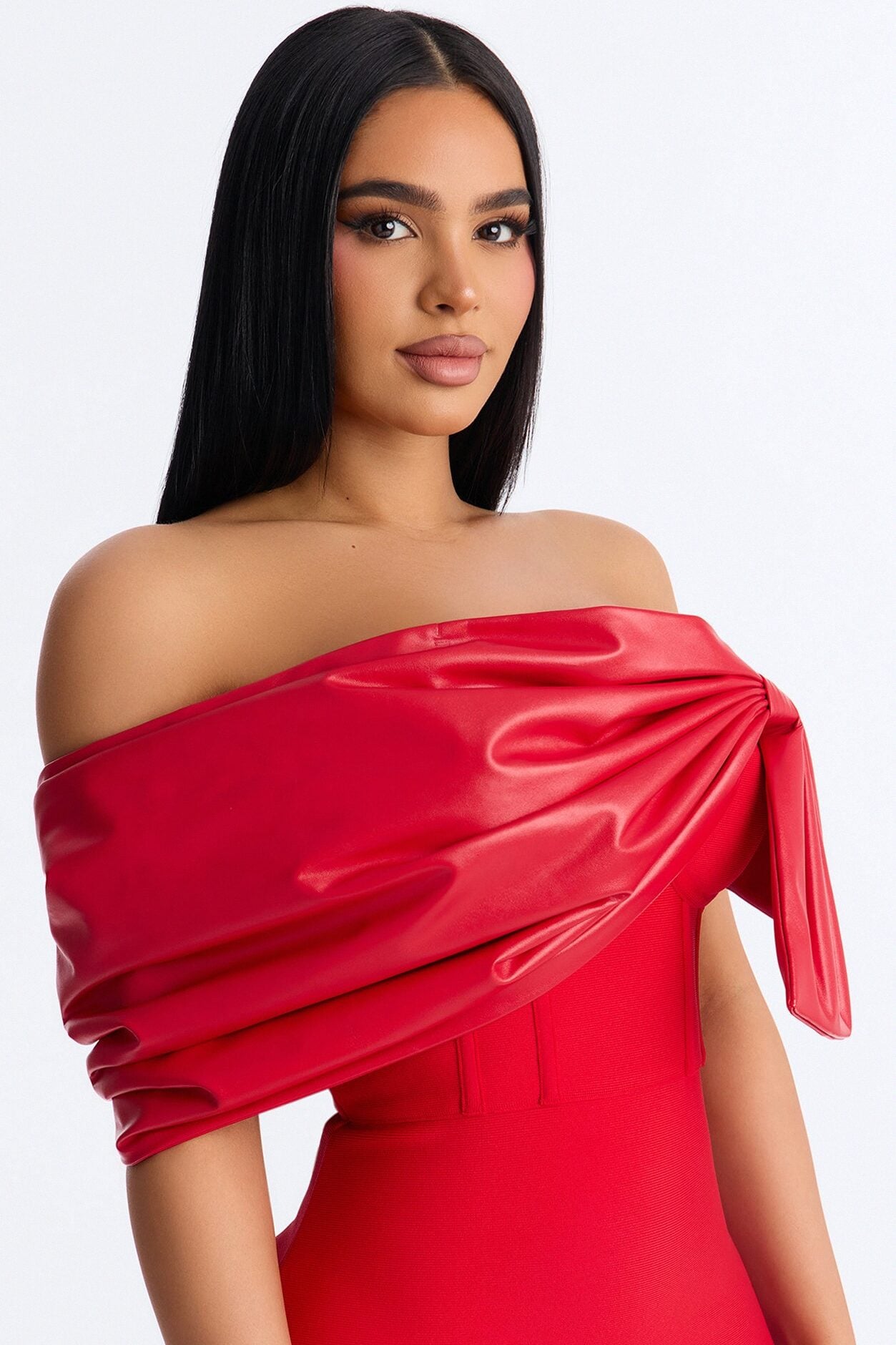 Betty Bow Bandage Mini Dress - Red image 3