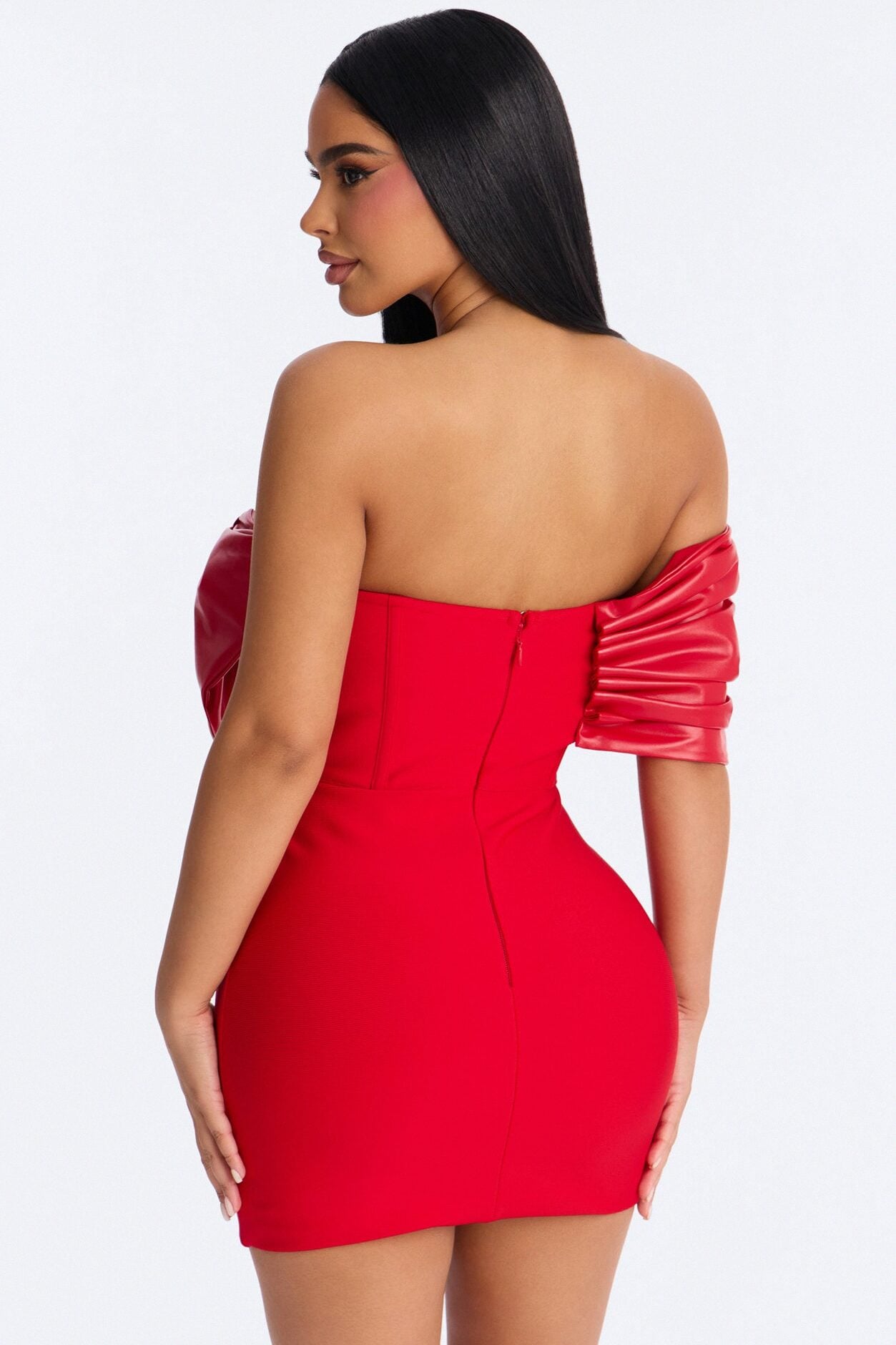 Betty Bow Bandage Mini Dress - Red image 4