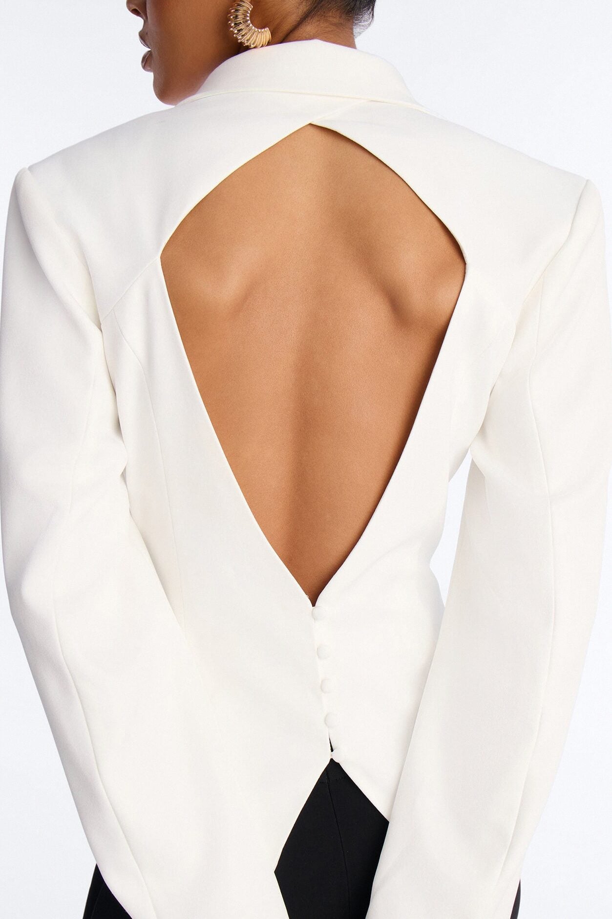 She Means Business Shoulder Pads Twill Top - White image 3