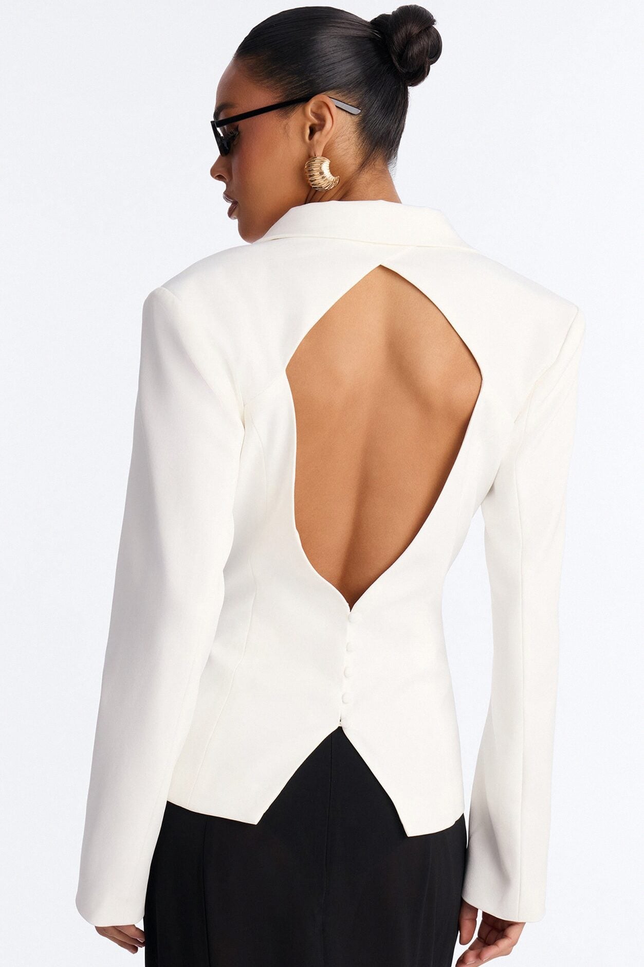 She Means Business Shoulder Pads Twill Top - White image 4