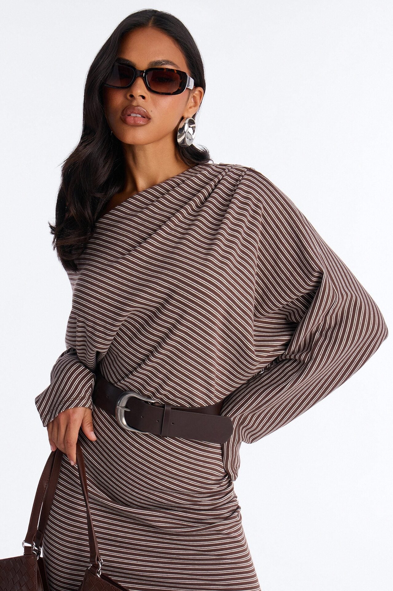 Keep It Casual Long Sleeve Belted Maxi Dress - Brown/combo image 4