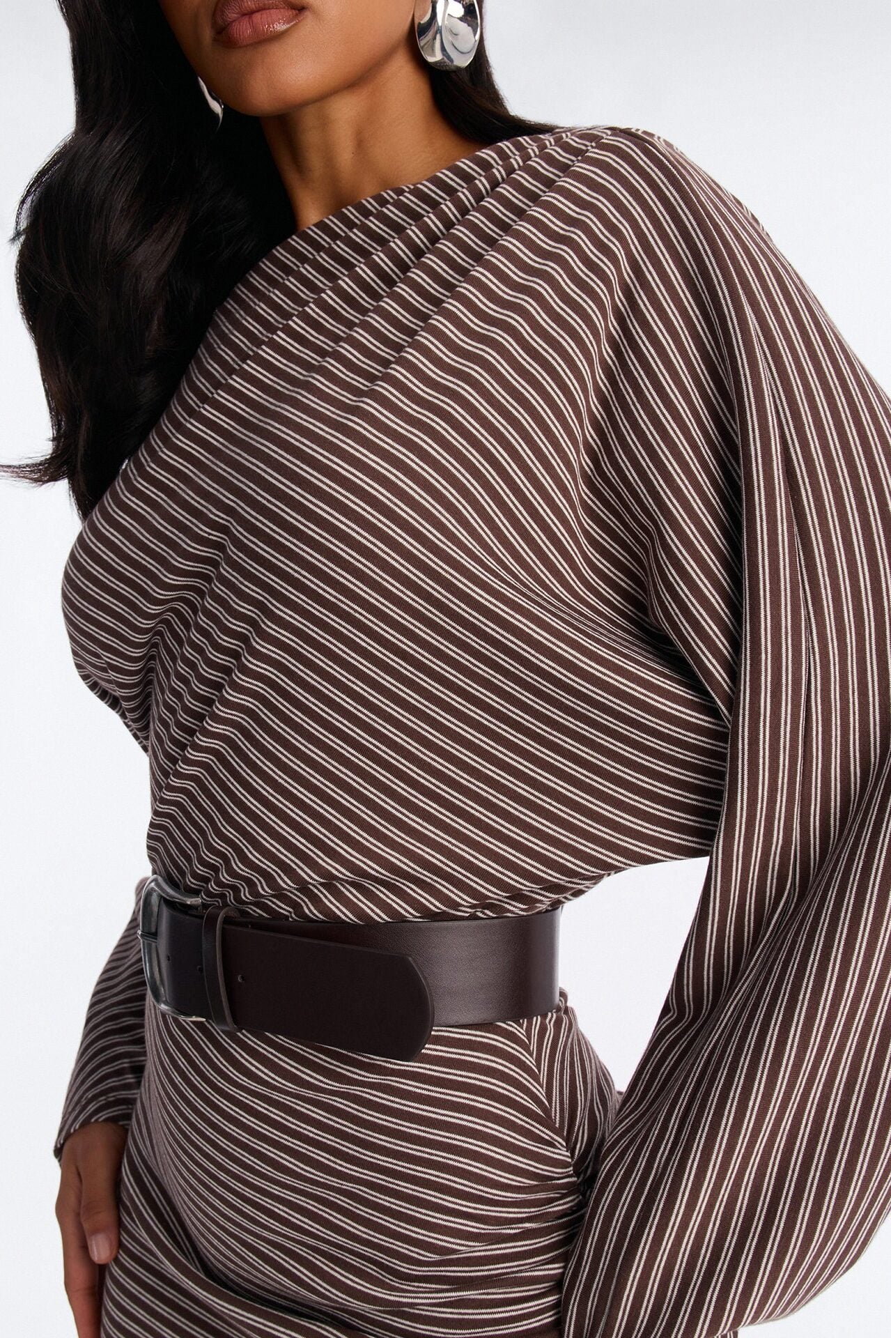 Keep It Casual Long Sleeve Belted Maxi Dress - Brown/combo image 5