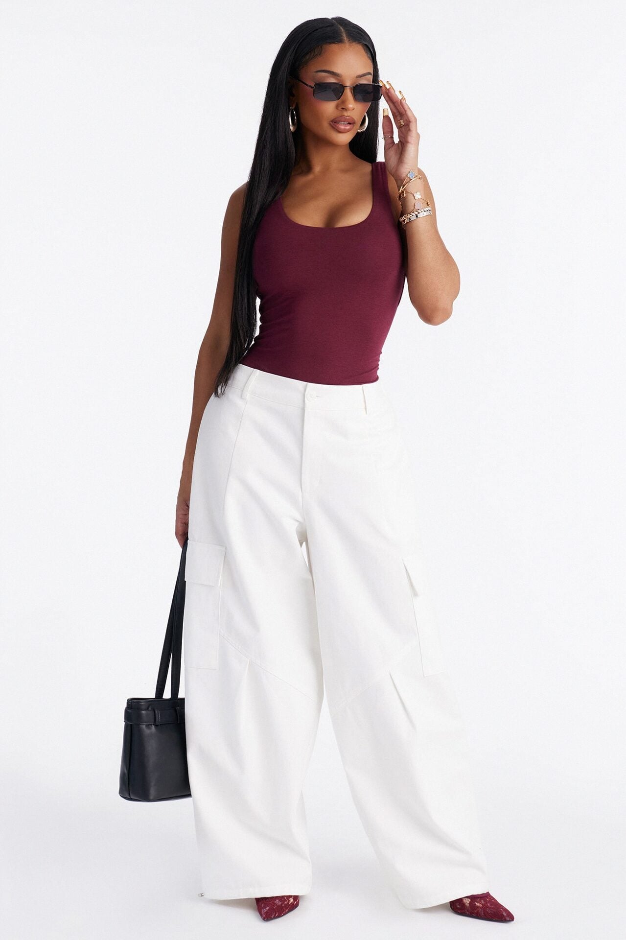 Jenna Double Lined Jersey Bodysuit - Wine image 2