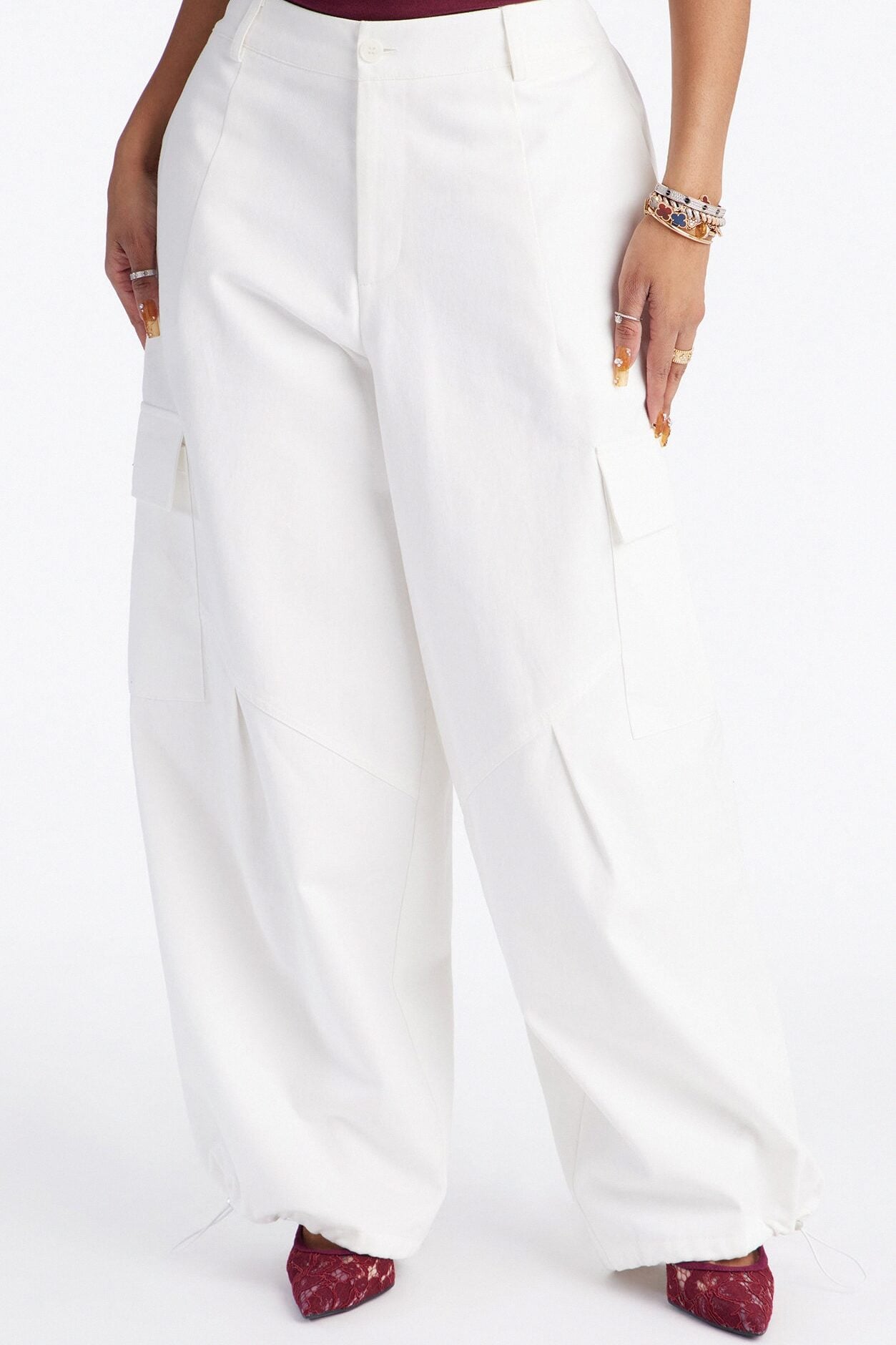 Aerin Mid Rise Cargo Jogger Pant 30″ - Ivory image 2