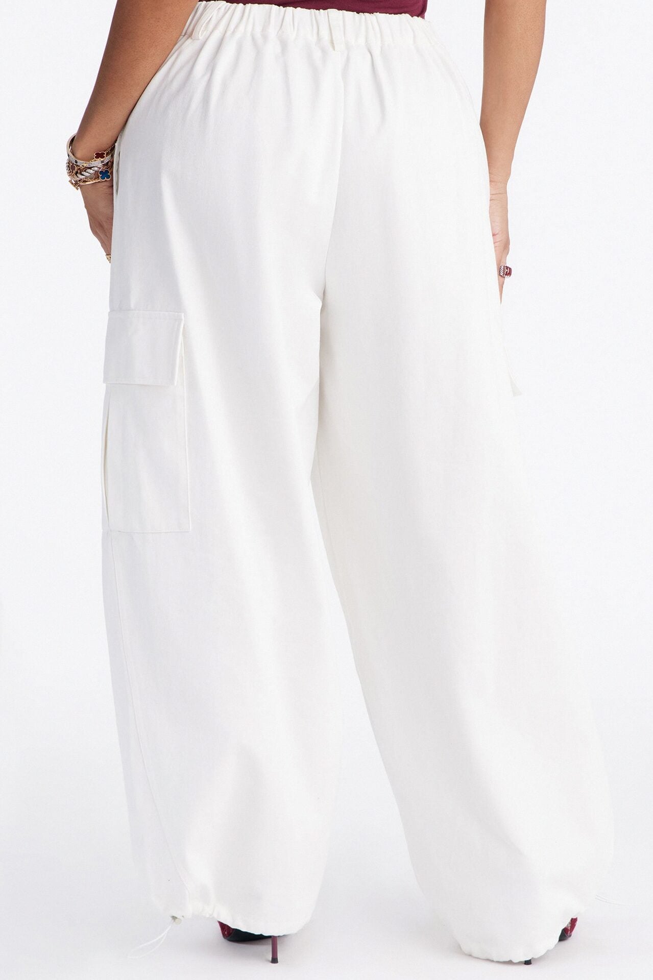 Aerin Mid Rise Cargo Jogger Pant 30″ - Ivory image 4