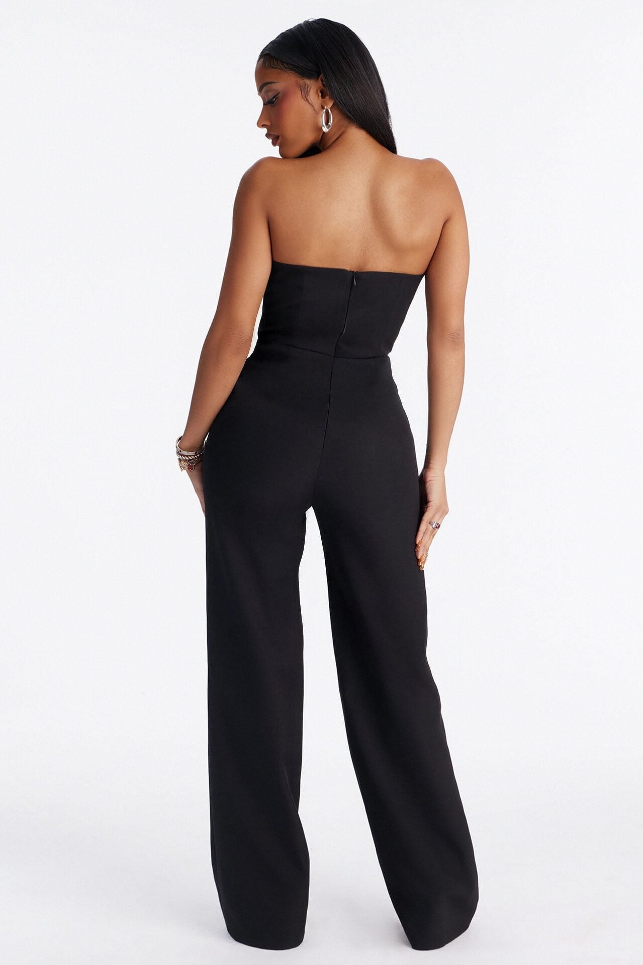 Hana Strapless Jumpsuit - Black image 3