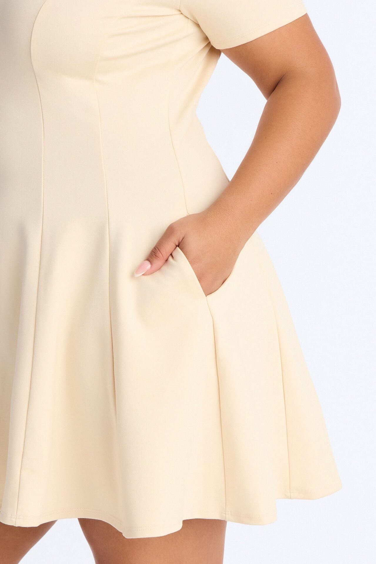 Racket Up Collared Mini Dress - Cream image 6