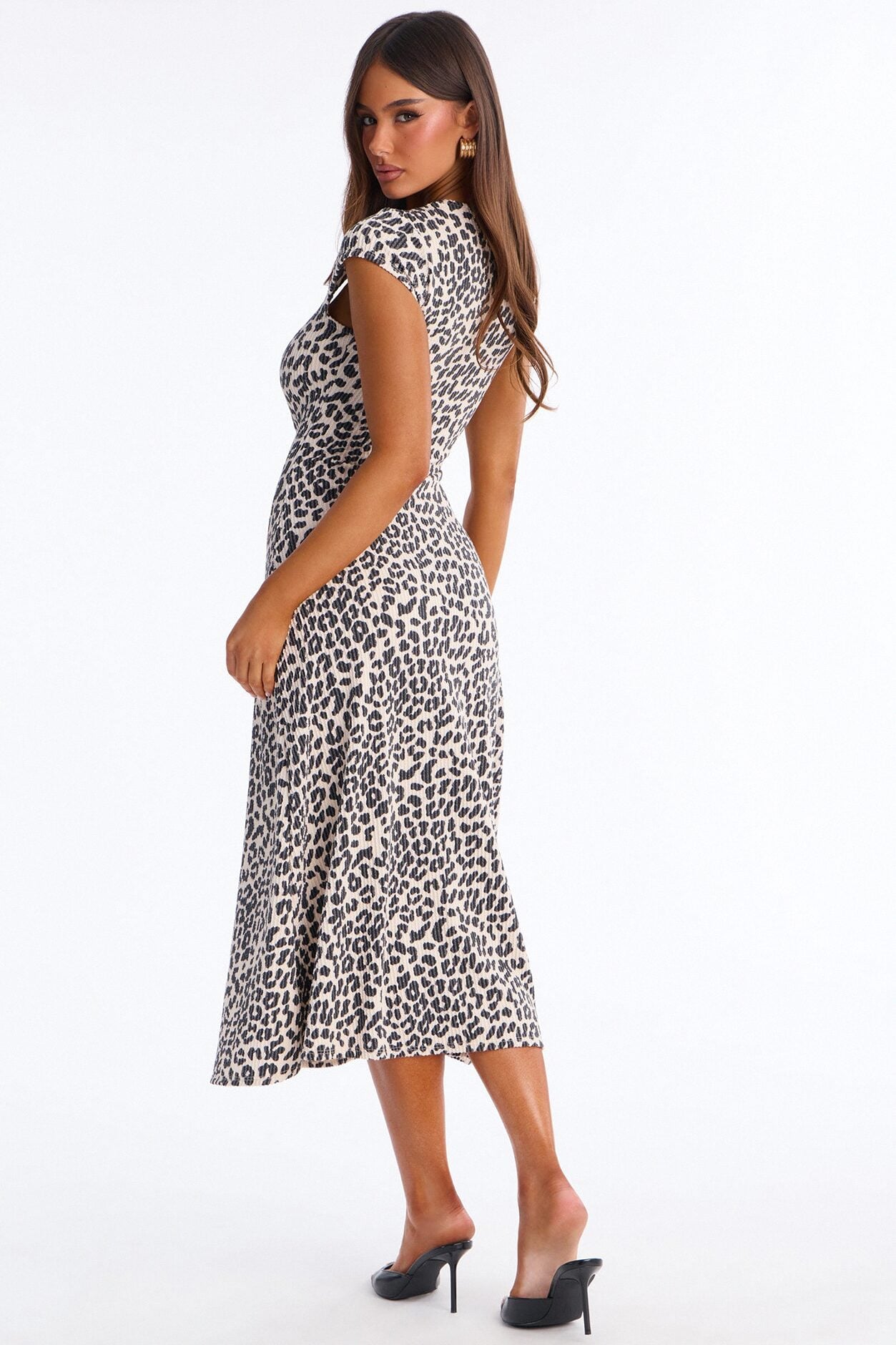 Catherine Leopard Ribbed Midi Dress - Taupe/combo image 4