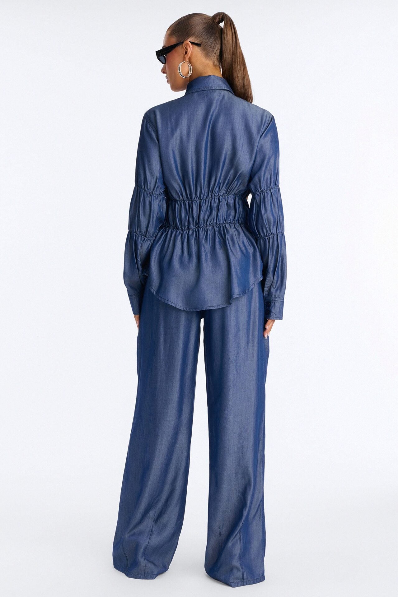 Lasting Impressions Chambray Wide Leg Pant Set - Blue image 5