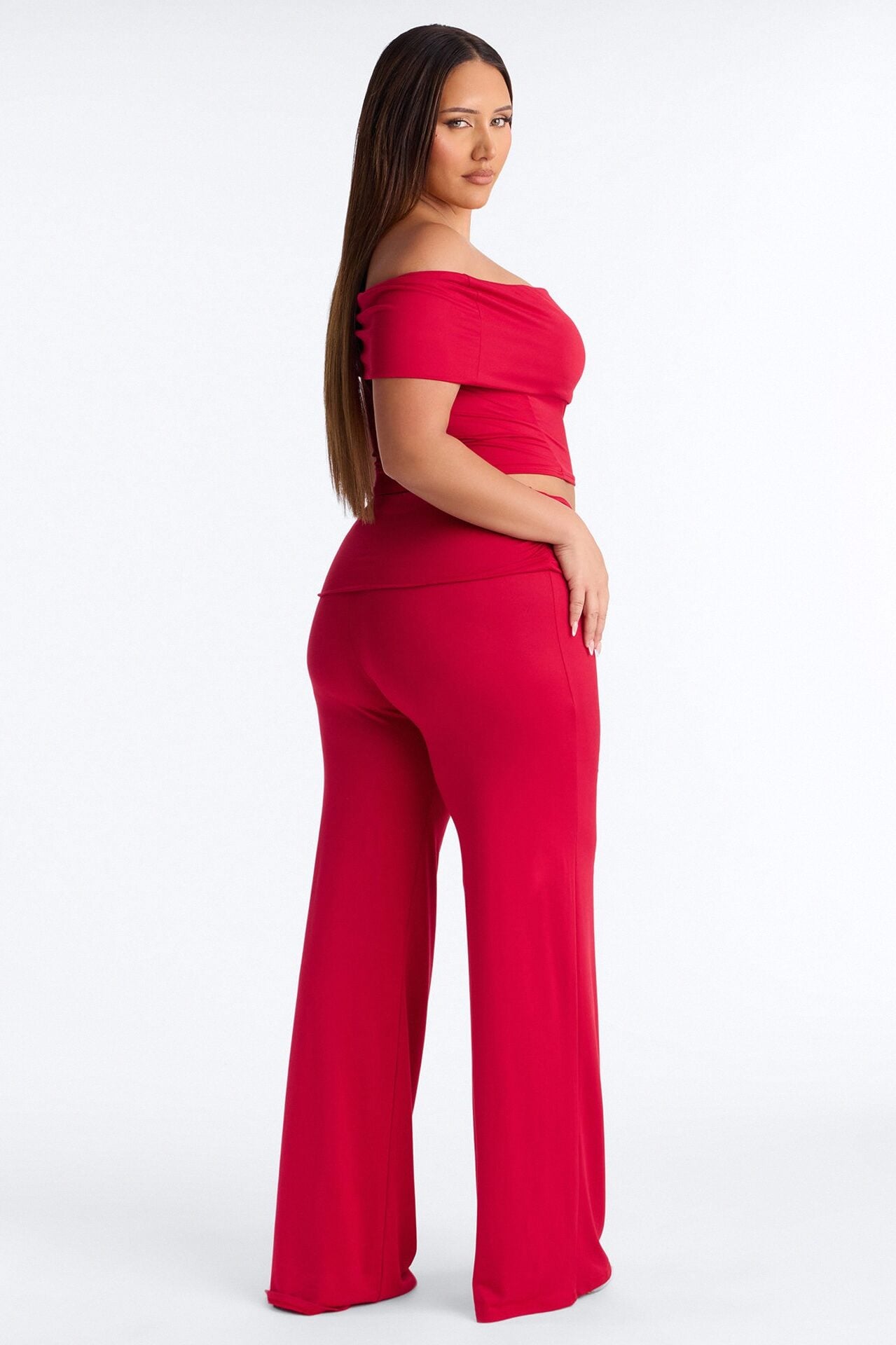 Mila Off Shoulder Pant Set - Red image 8