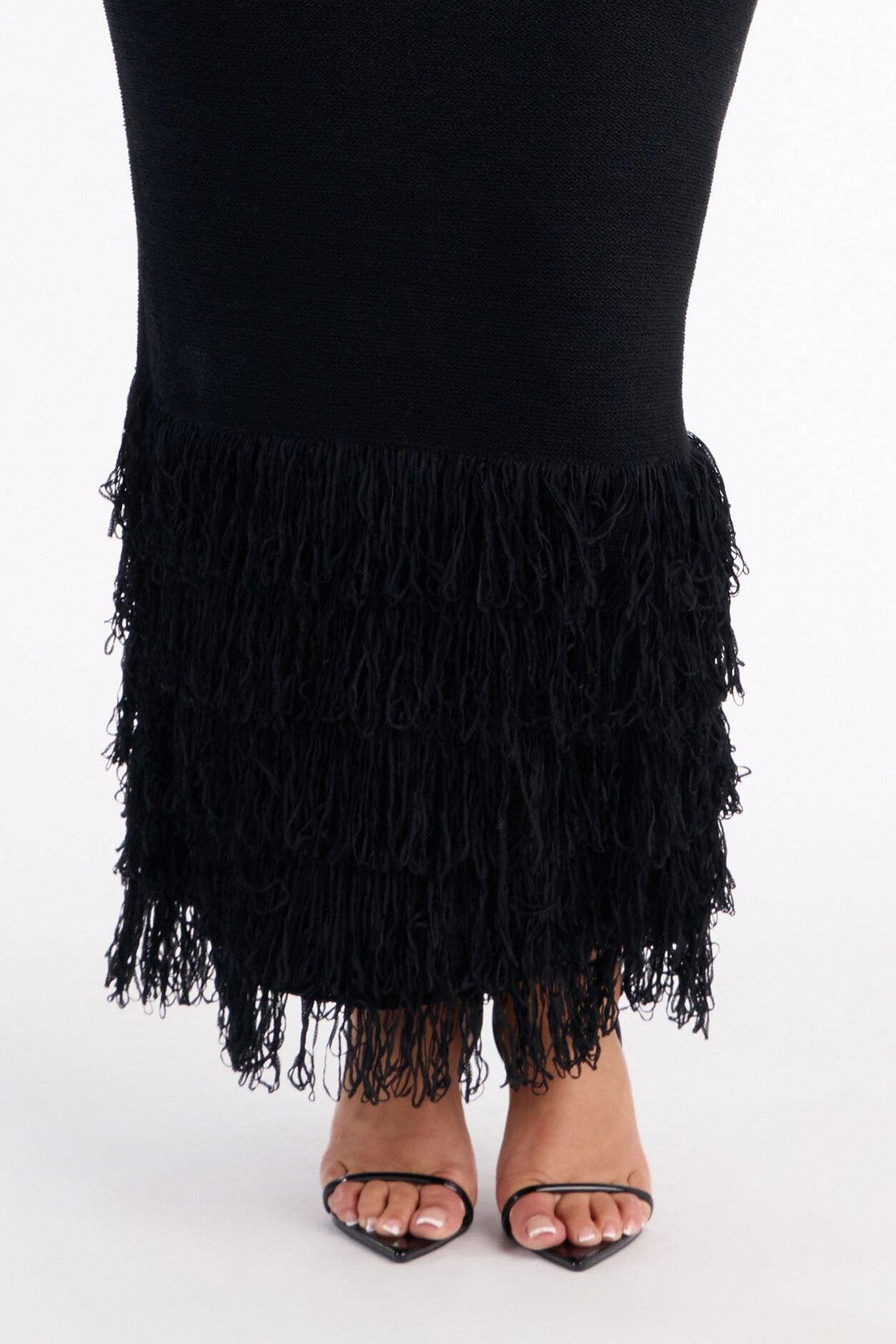 Delany Long Sleeve Knit Maxi Dress - Black image 6