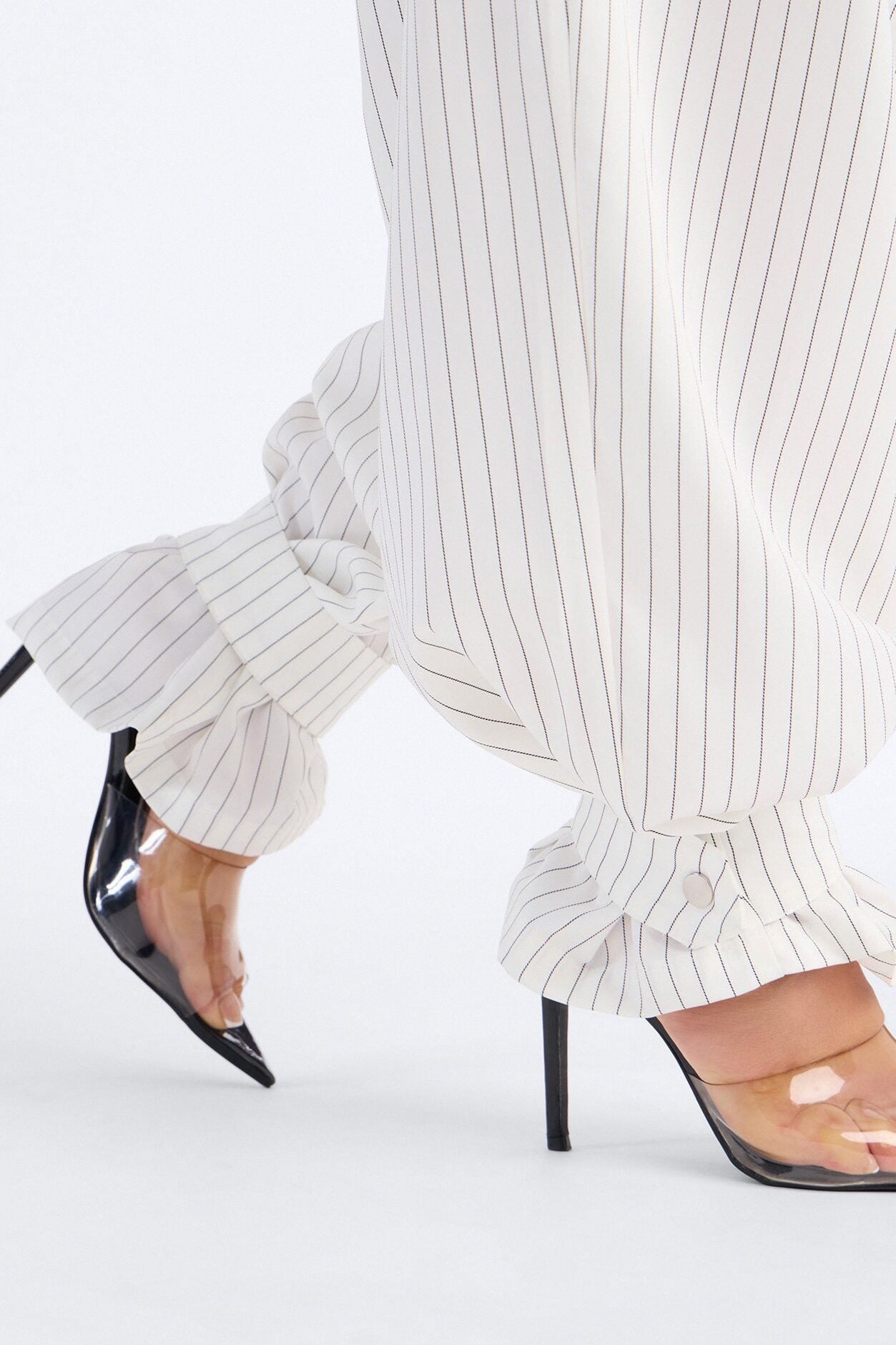 Never Settle Pinstripe Adjustable Cuff Trouser Pants 33″ - Ivory image 7