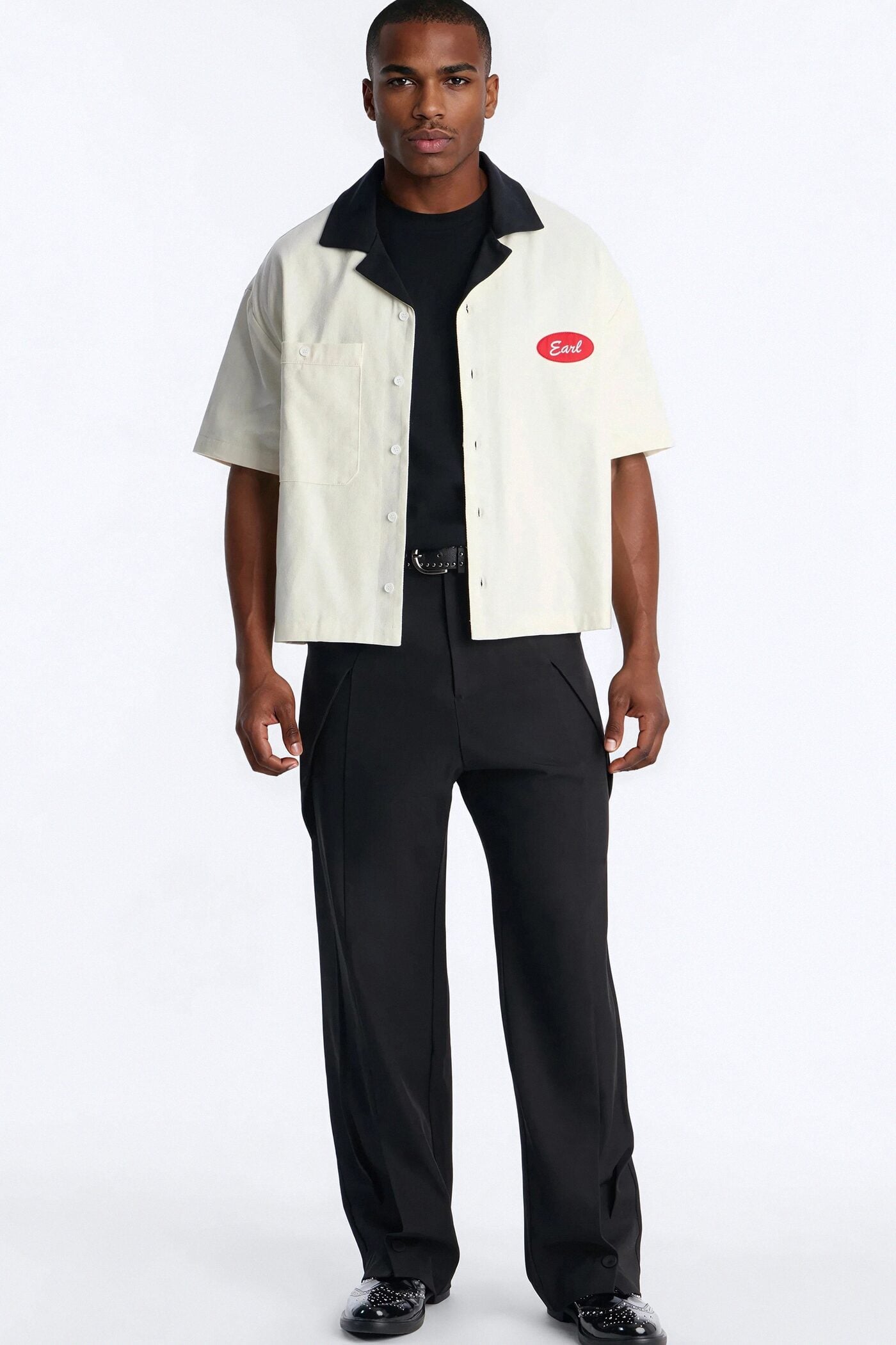 Cropped Rustpoint Mechanic Button Up Shirt - Cream image 2