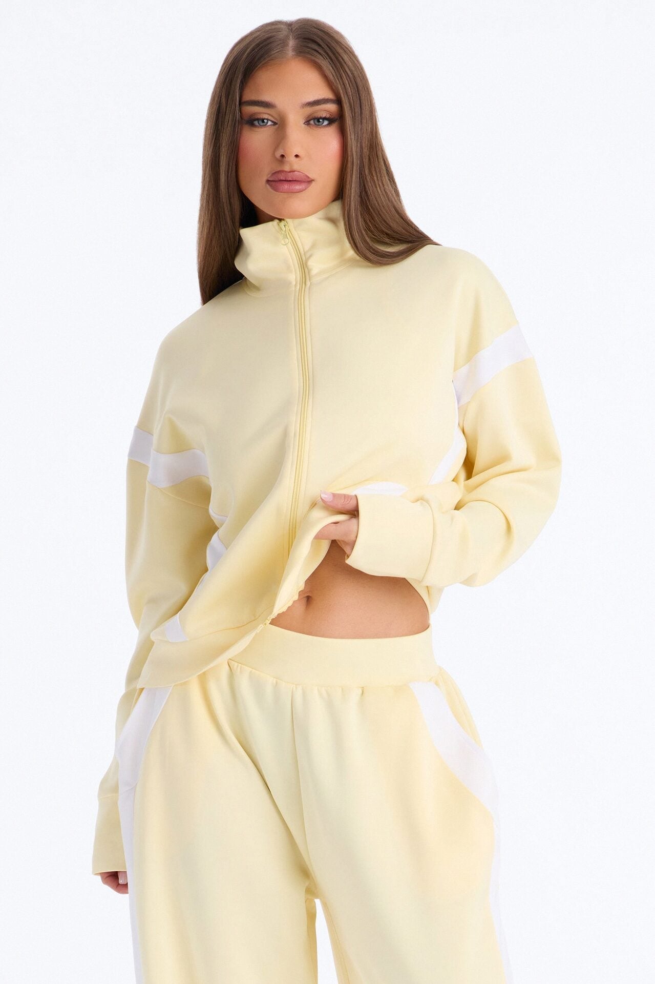 Stacy Scuba Zip Up Pant Set - Yellow image 2