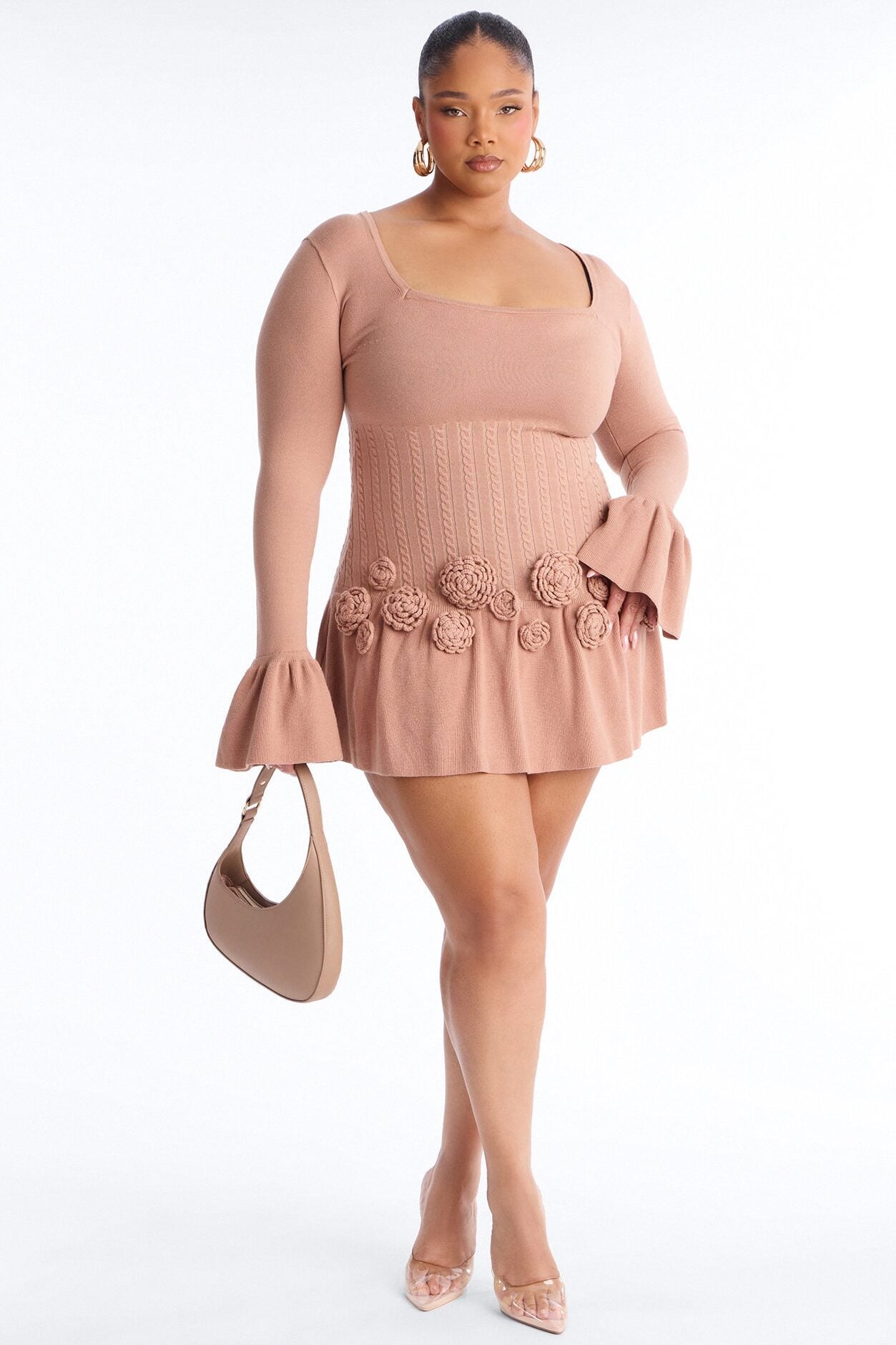 Silvana Rose Sweater Mini Dress - Mocha image 4
