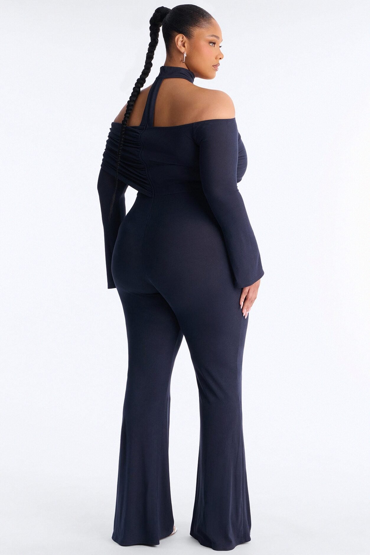 Kendall Choker Flare Leg Jumpsuit - Navy image 8