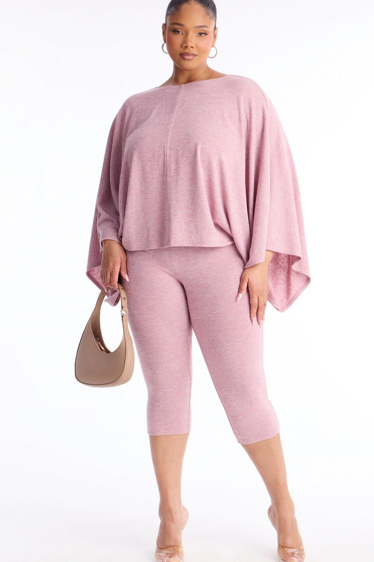 Amaya Capri Jumpsuit And Draped Top Set - Mauve image 5