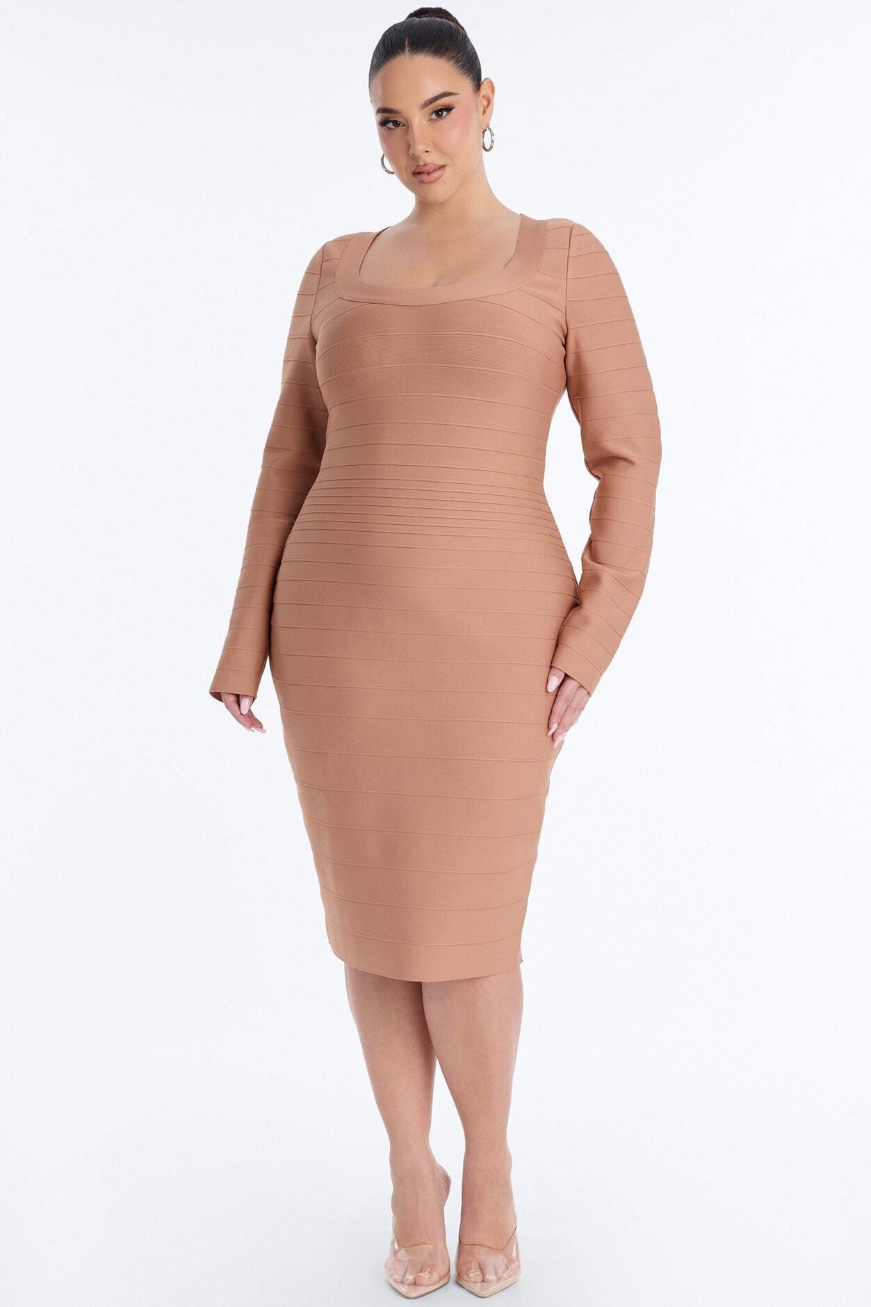 Keira Bandage Midi Dress - Taupe image 5