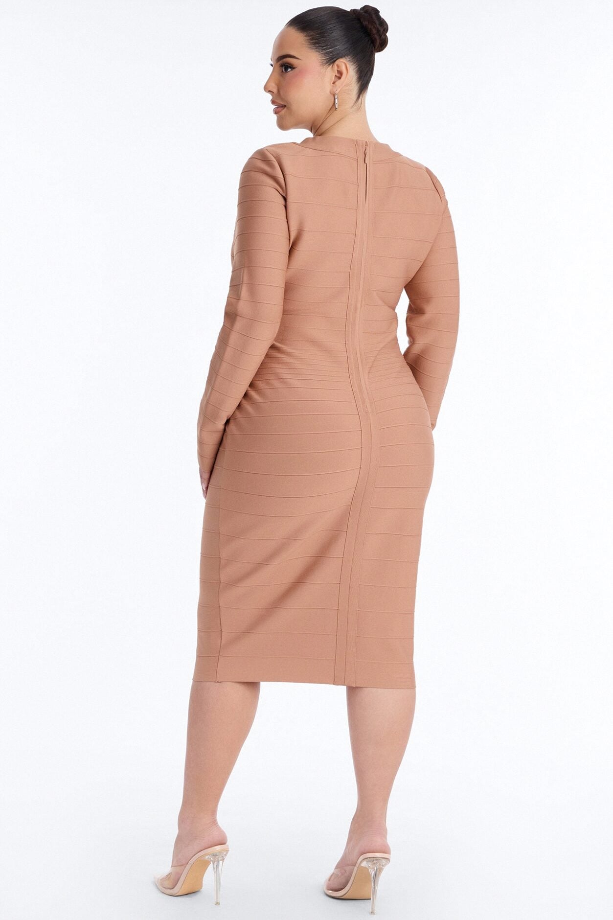Keira Bandage Midi Dress - Taupe image 8