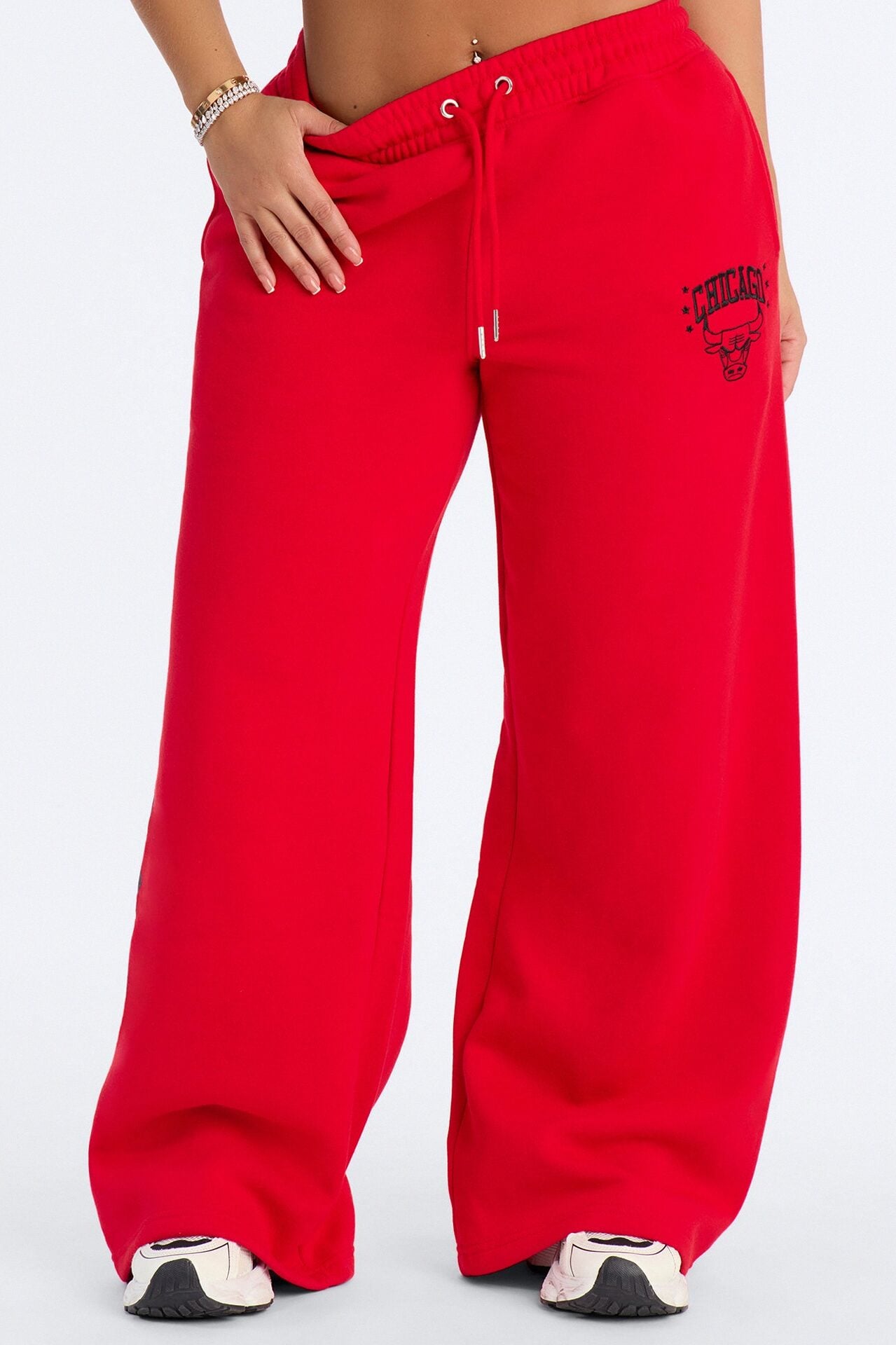 NBA Chicago Bulls Fleece Wide Leg Pants - Red image 2