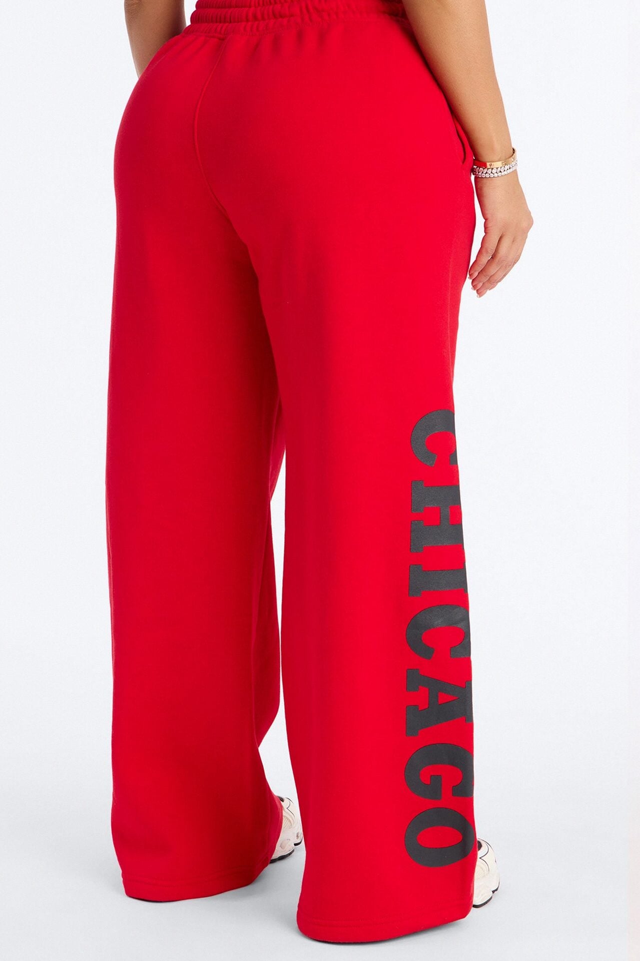 NBA Chicago Bulls Fleece Wide Leg Pants - Red image 4