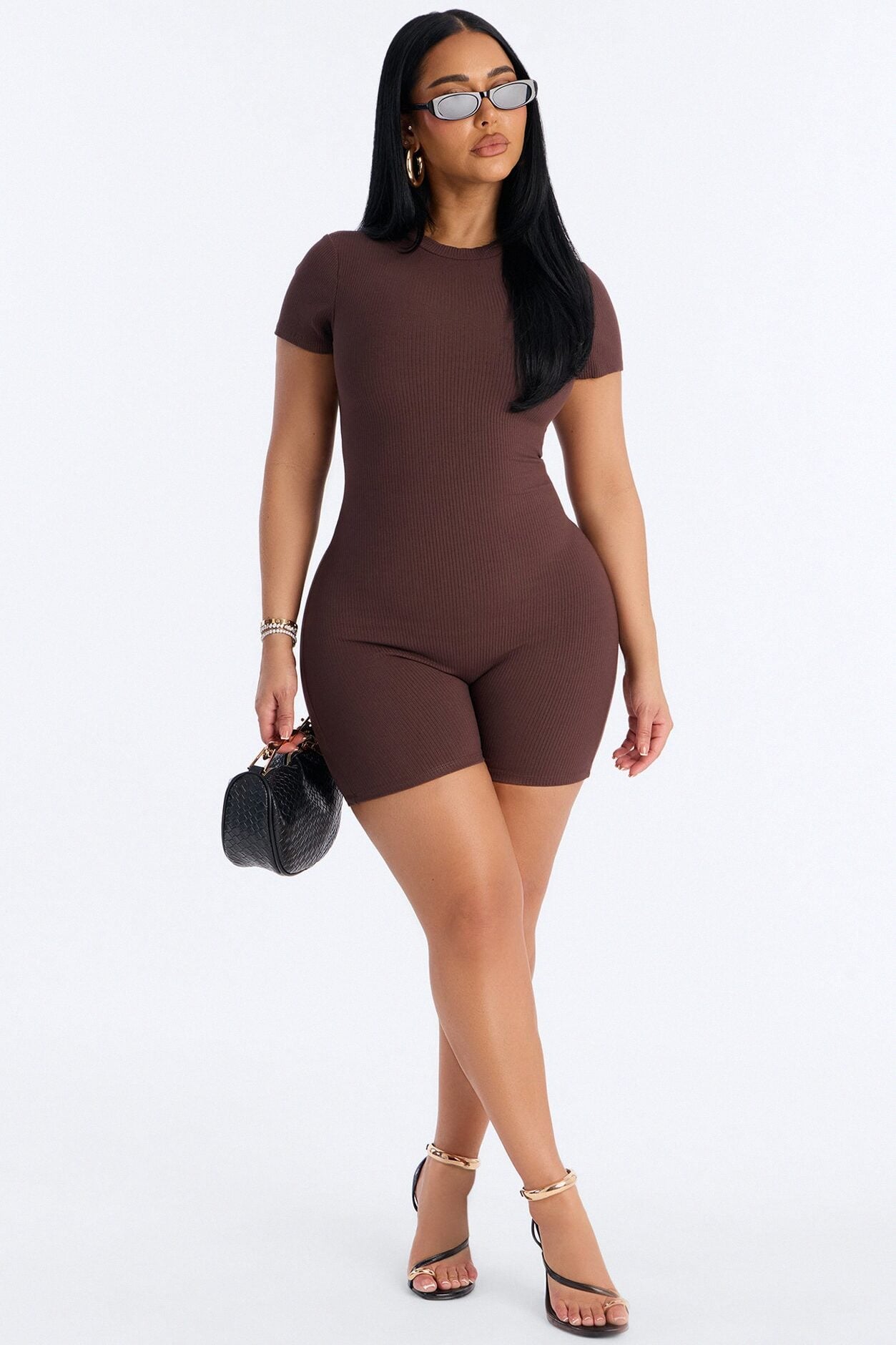 Malia Snatched Romper - Chocolate image 2