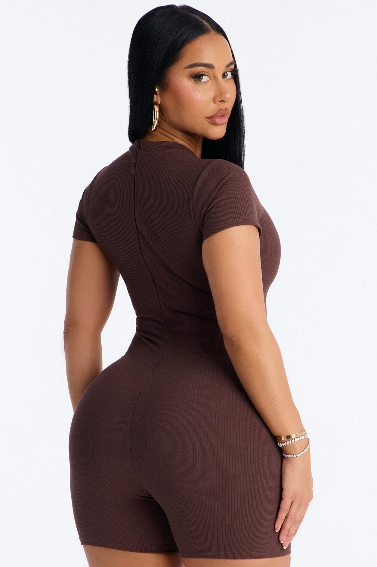 Malia Snatched Romper - Chocolate image 3