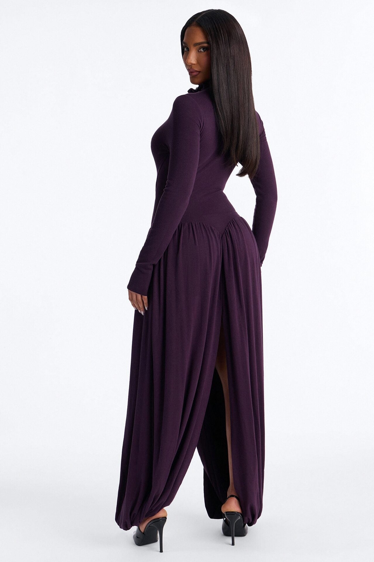 Alayna Long Sleeve Sweater Maxi Dress - Purple image 3